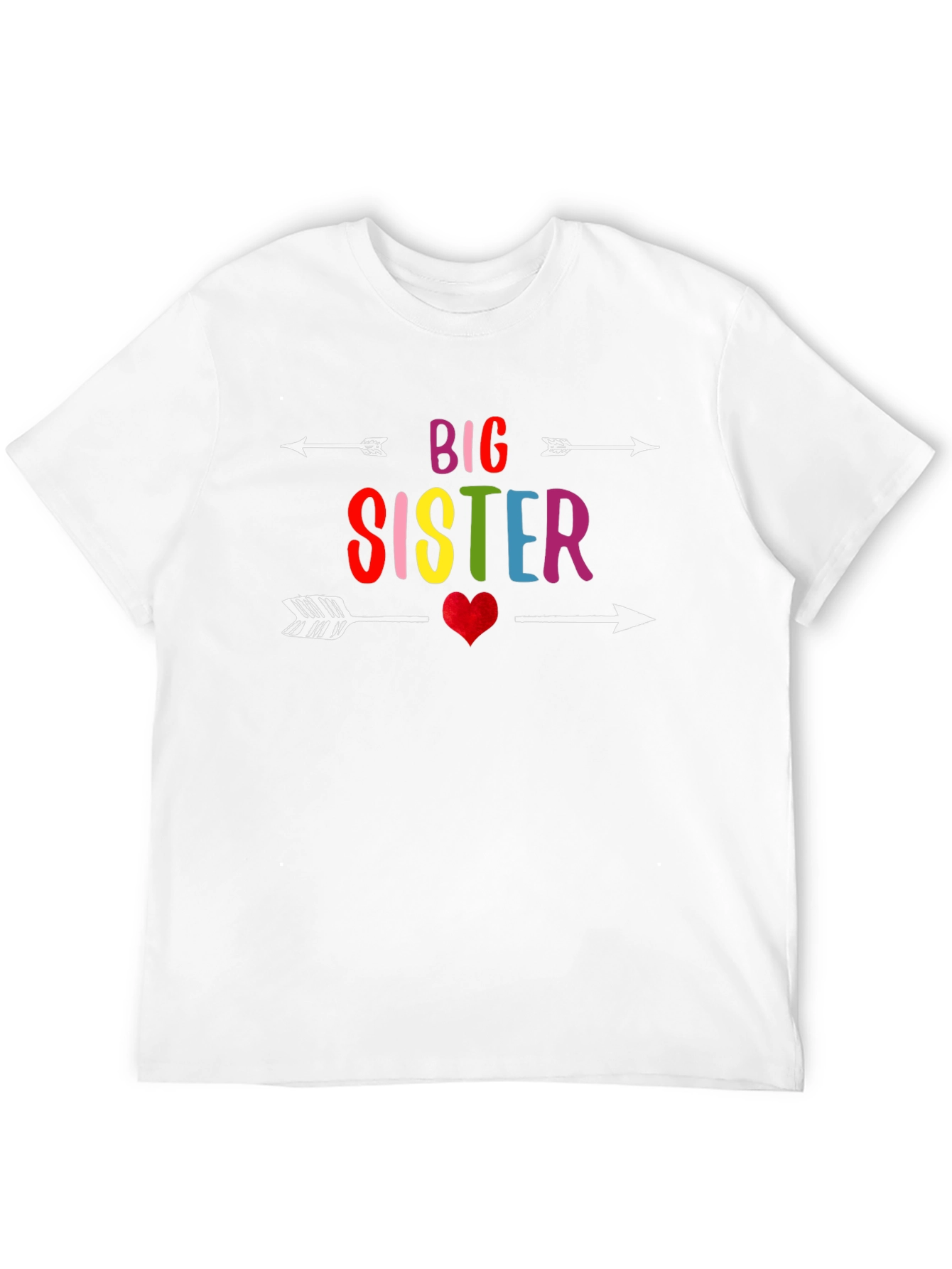 Big Sister Arrow Heart Graphic T-Shirt