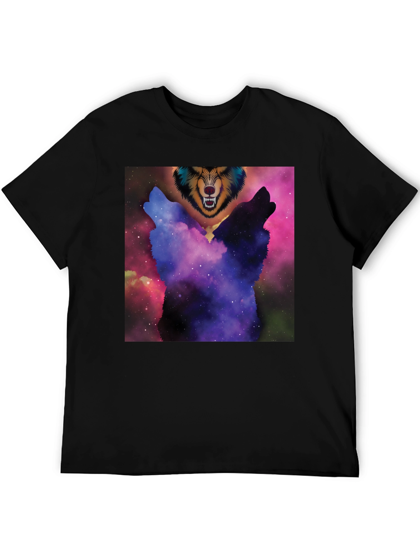 Cosmic Wolf Pack T-Shirt - Unique Graphic Tee