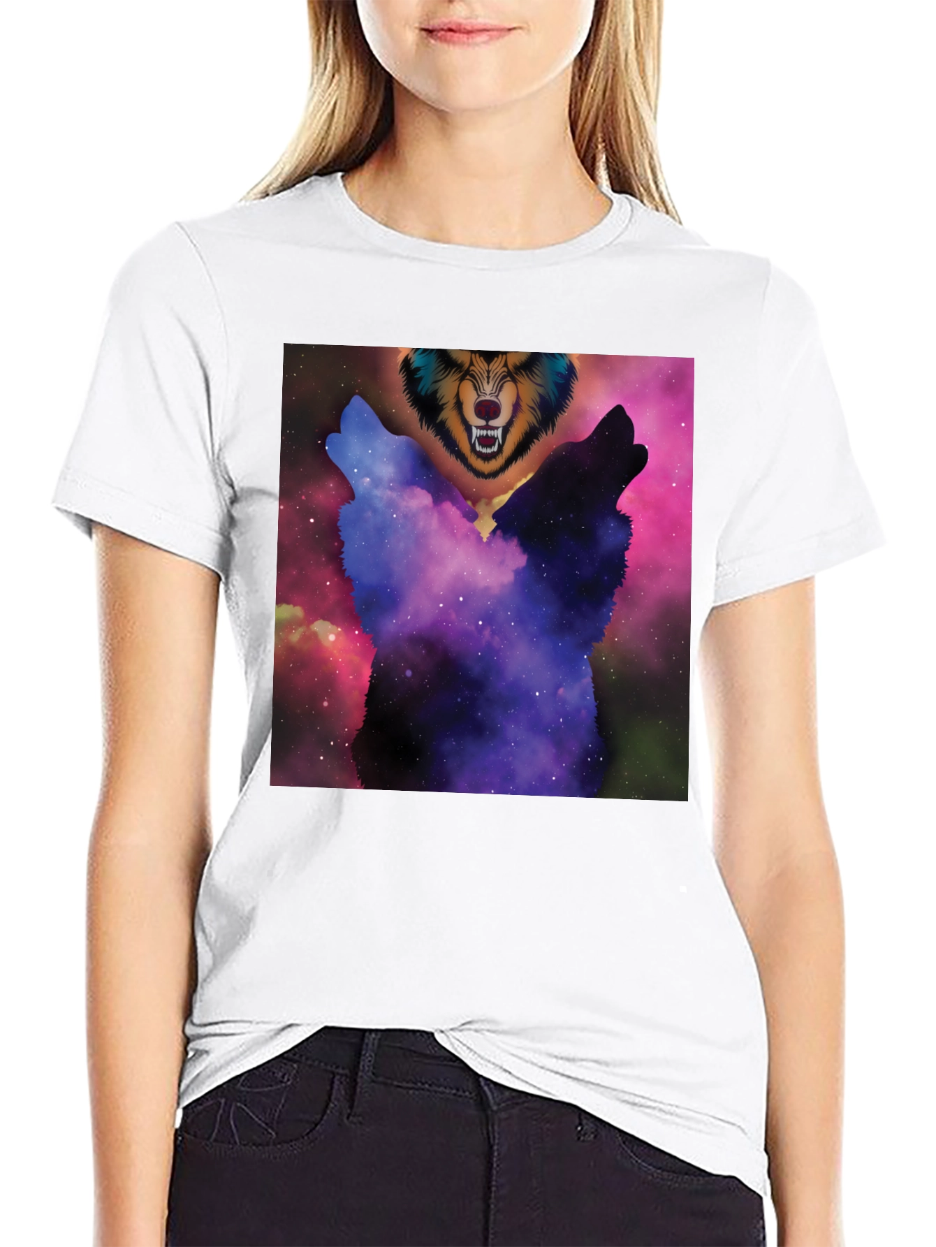 Cosmic Wolf Pack T-Shirt - Unique Graphic Tee