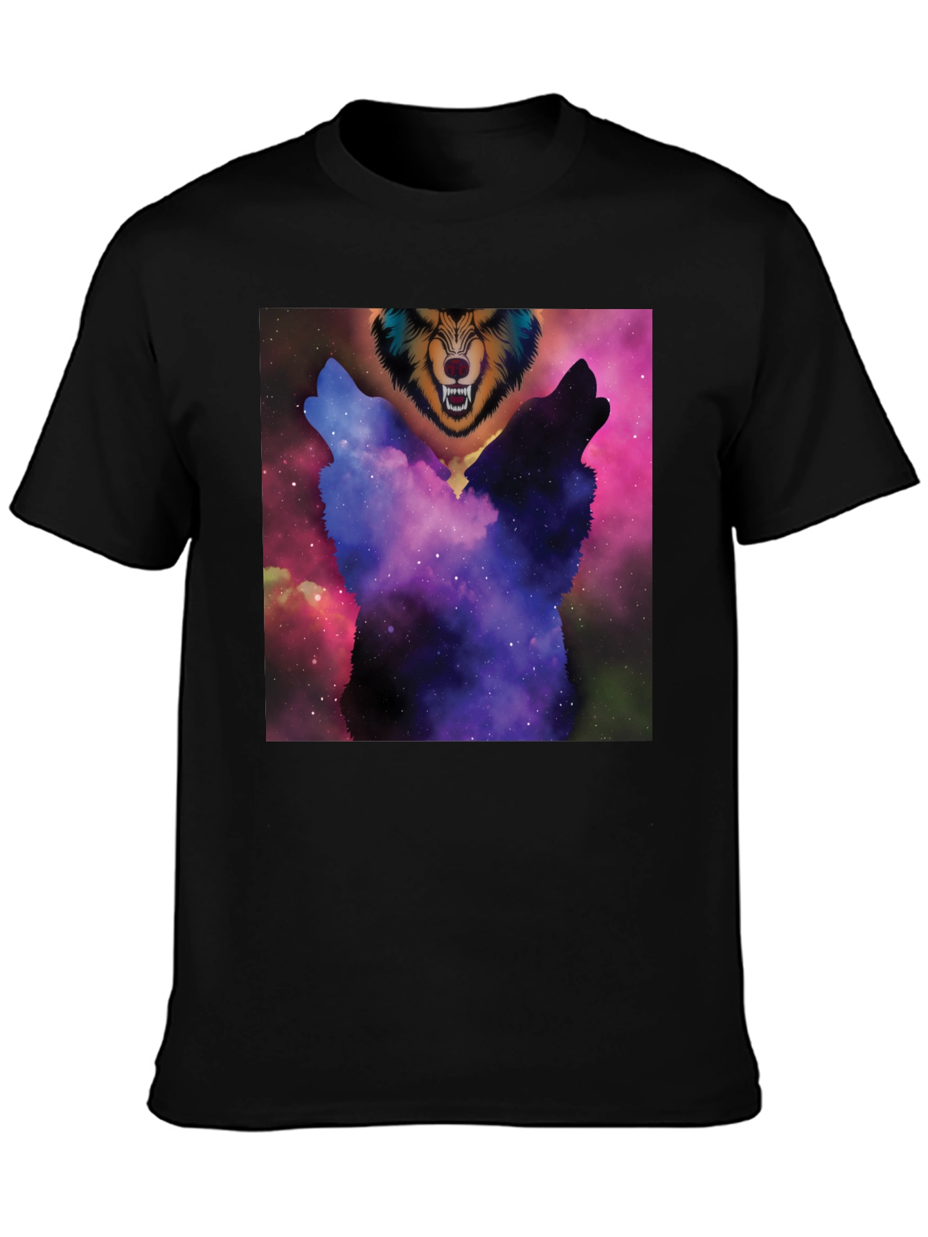 Cosmic Wolf Pack T-Shirt - Unique Graphic Tee