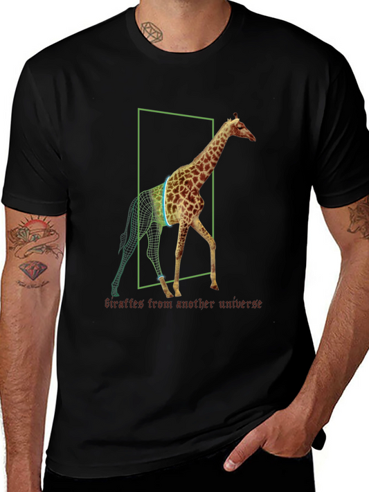 Giraffe Universe Black T-Shirt