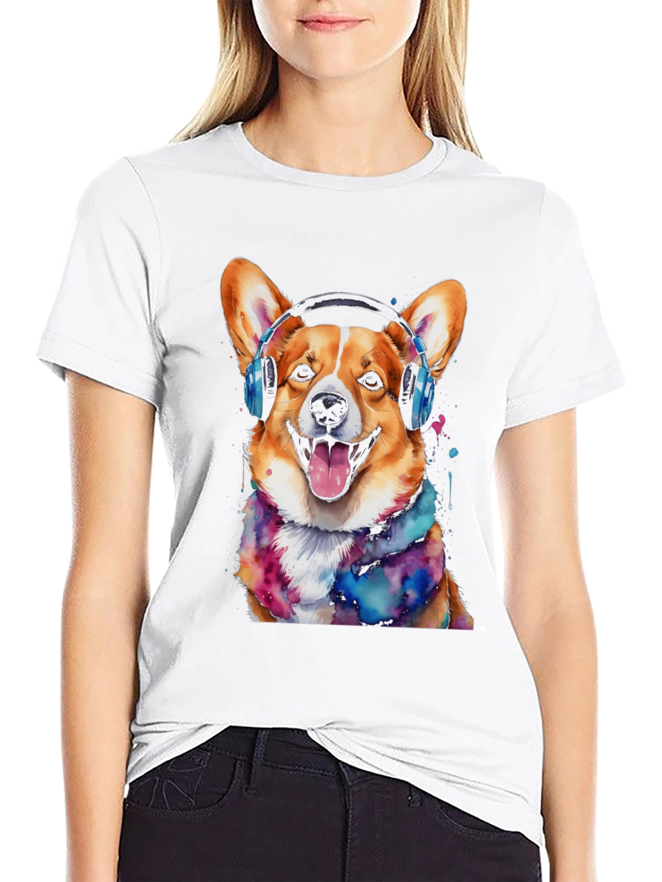 Corgi Headphone T-Shirt