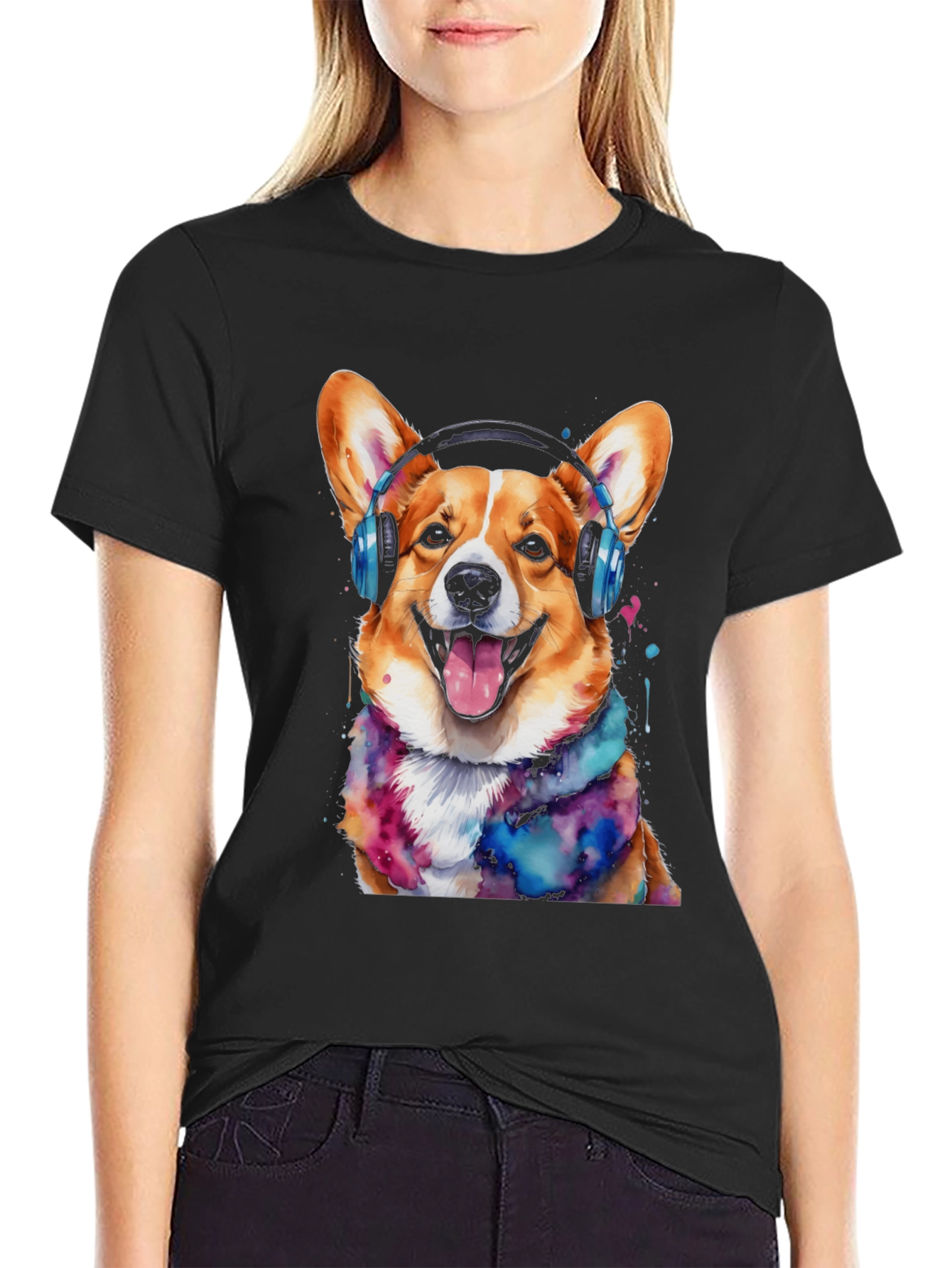 Corgi Headphone T-Shirt