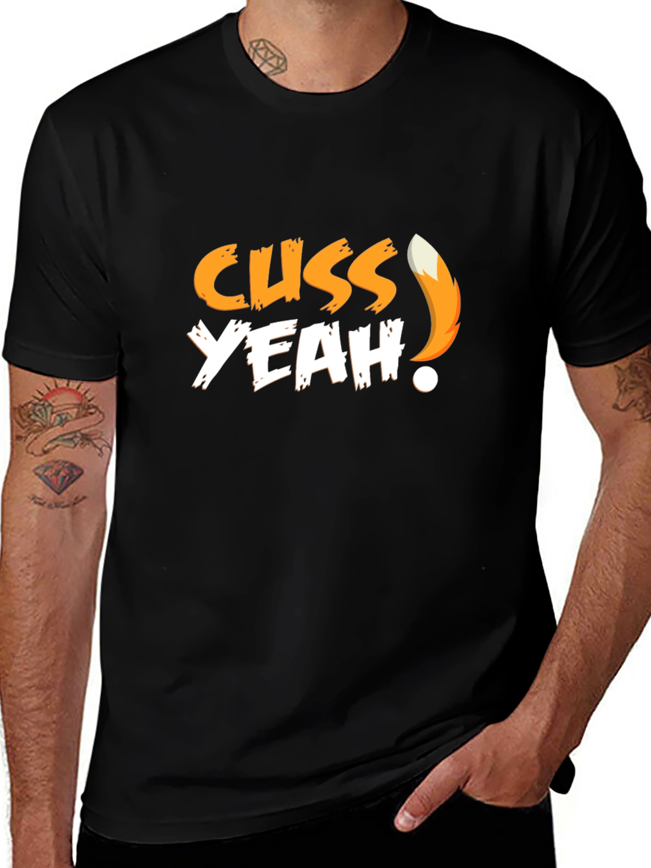 Cuss Yeah! Fox Tail Graphic T-Shirt