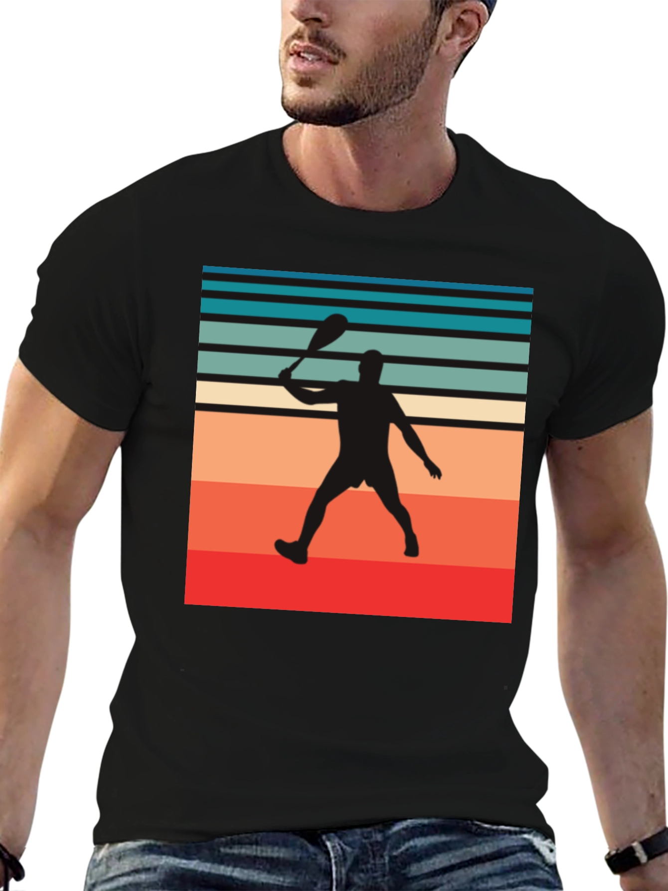 Retro Paddleball Player T-Shirt