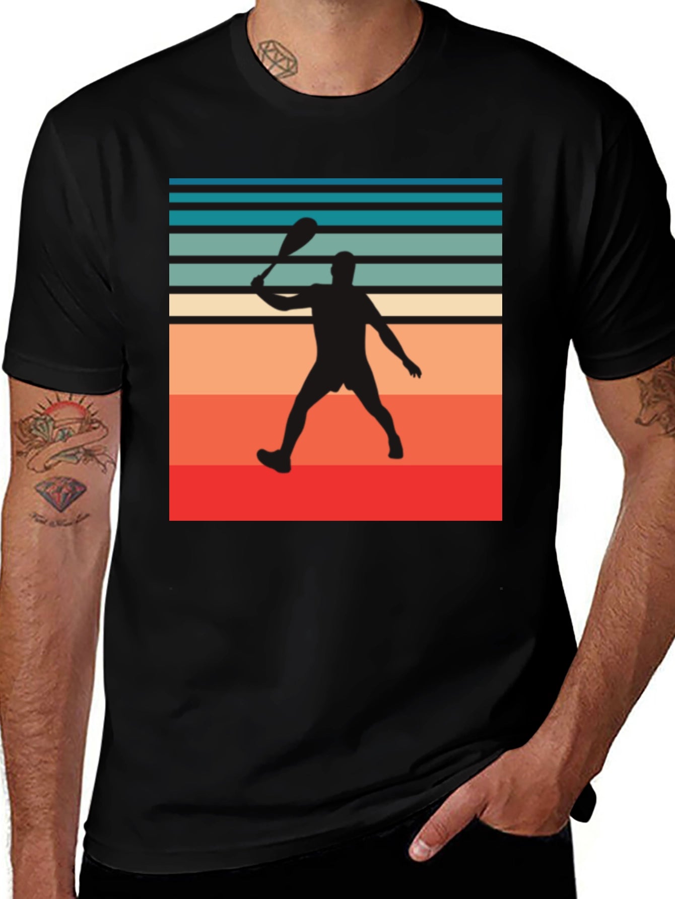 Retro Paddleball Player T-Shirt