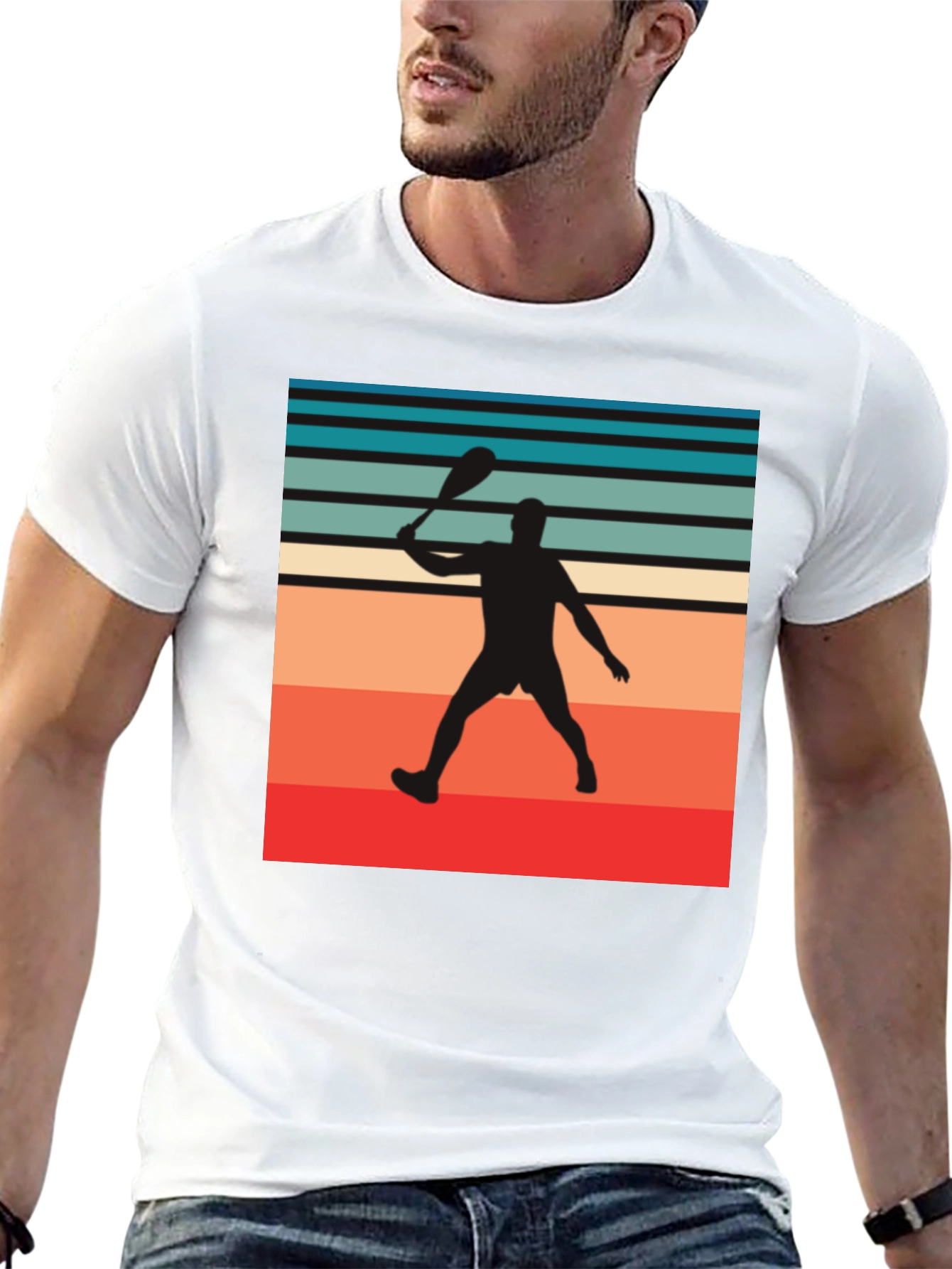 Retro Paddleball Player T-Shirt