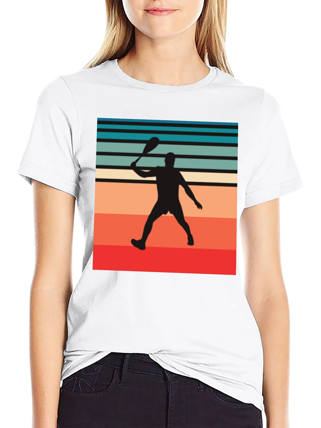 Retro Paddleball Player T-Shirt