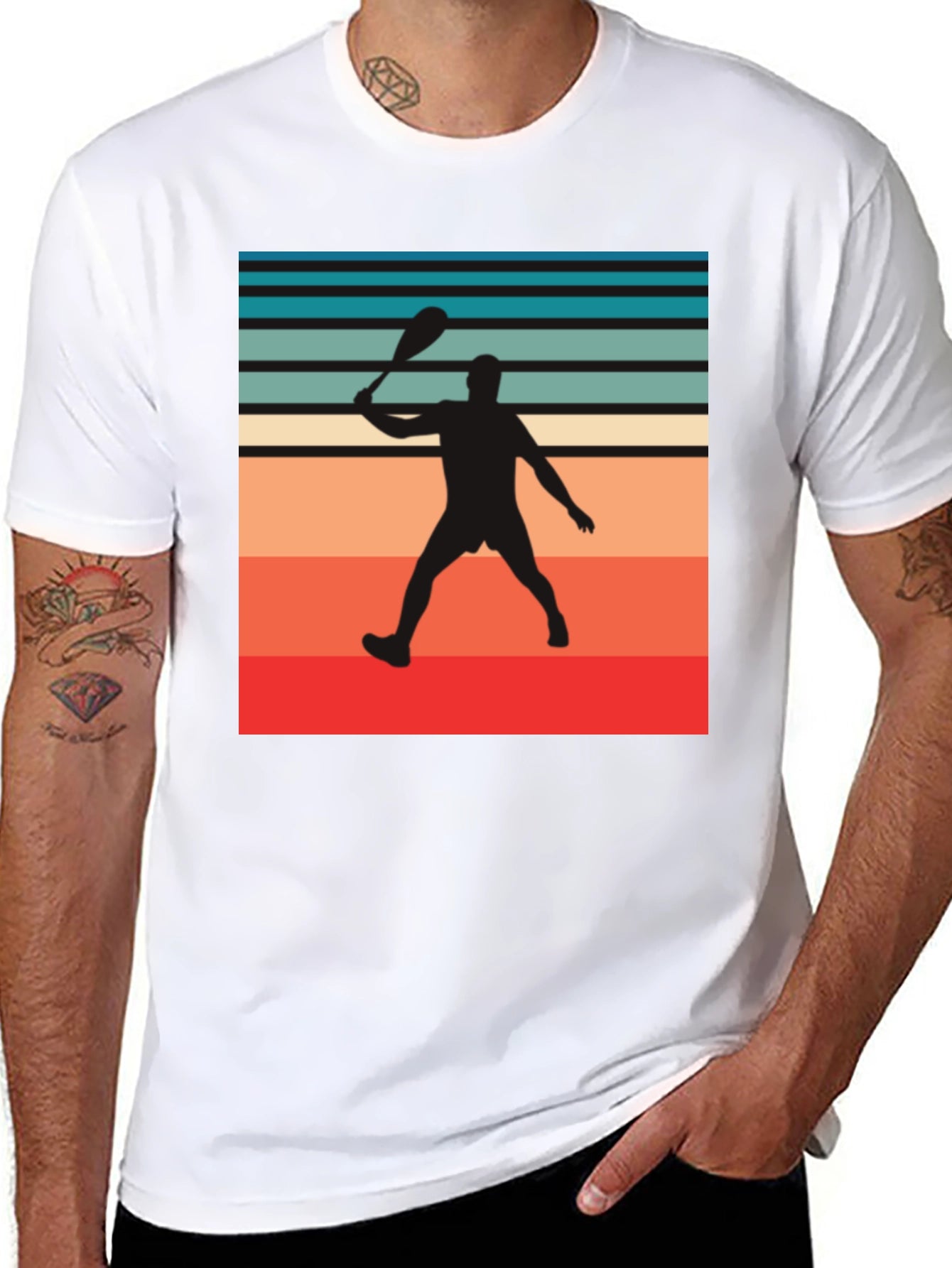 Retro Paddleball Player T-Shirt