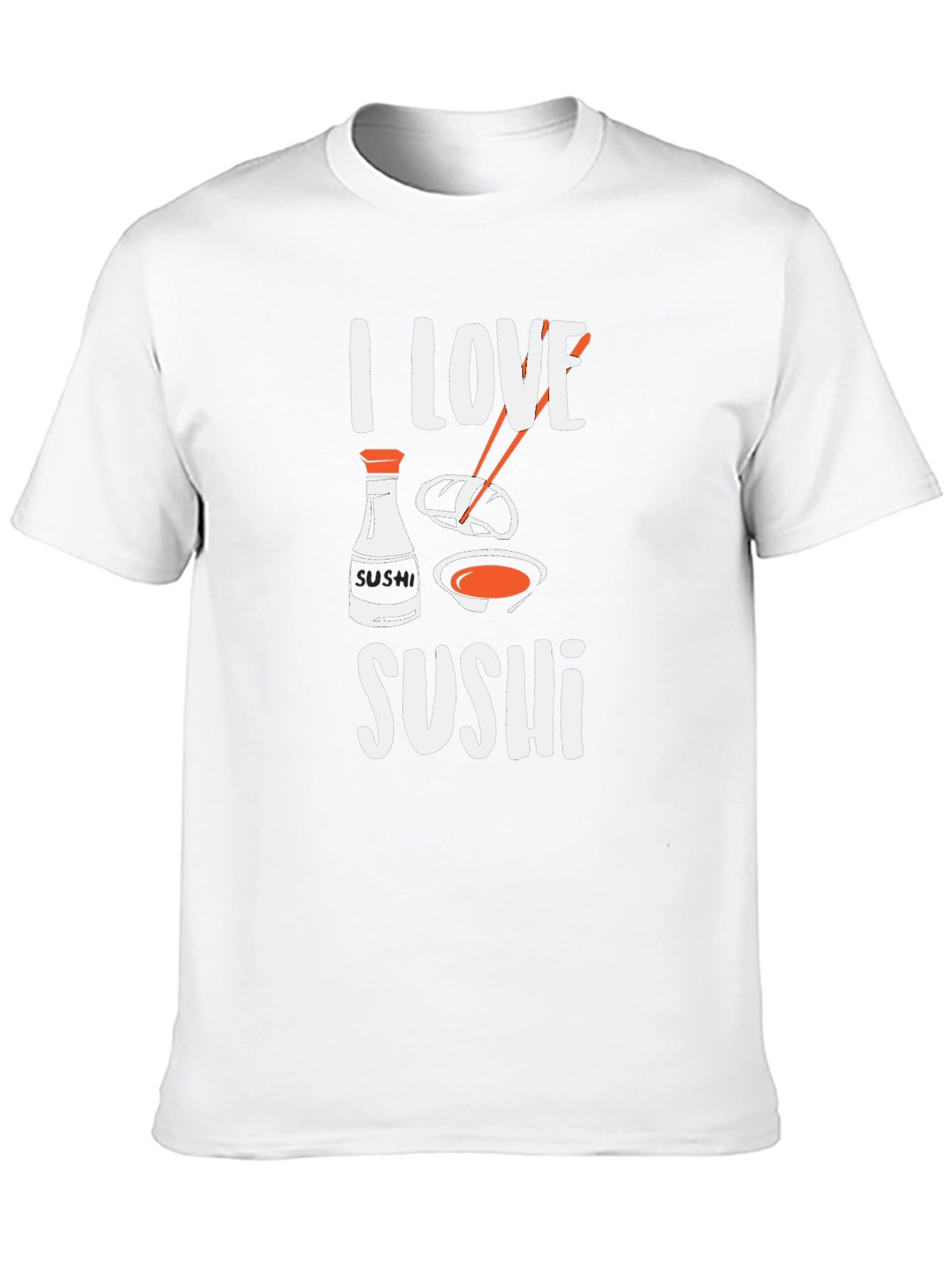 I Love Sushi Graphic Tee - Black Cotton T-Shirt