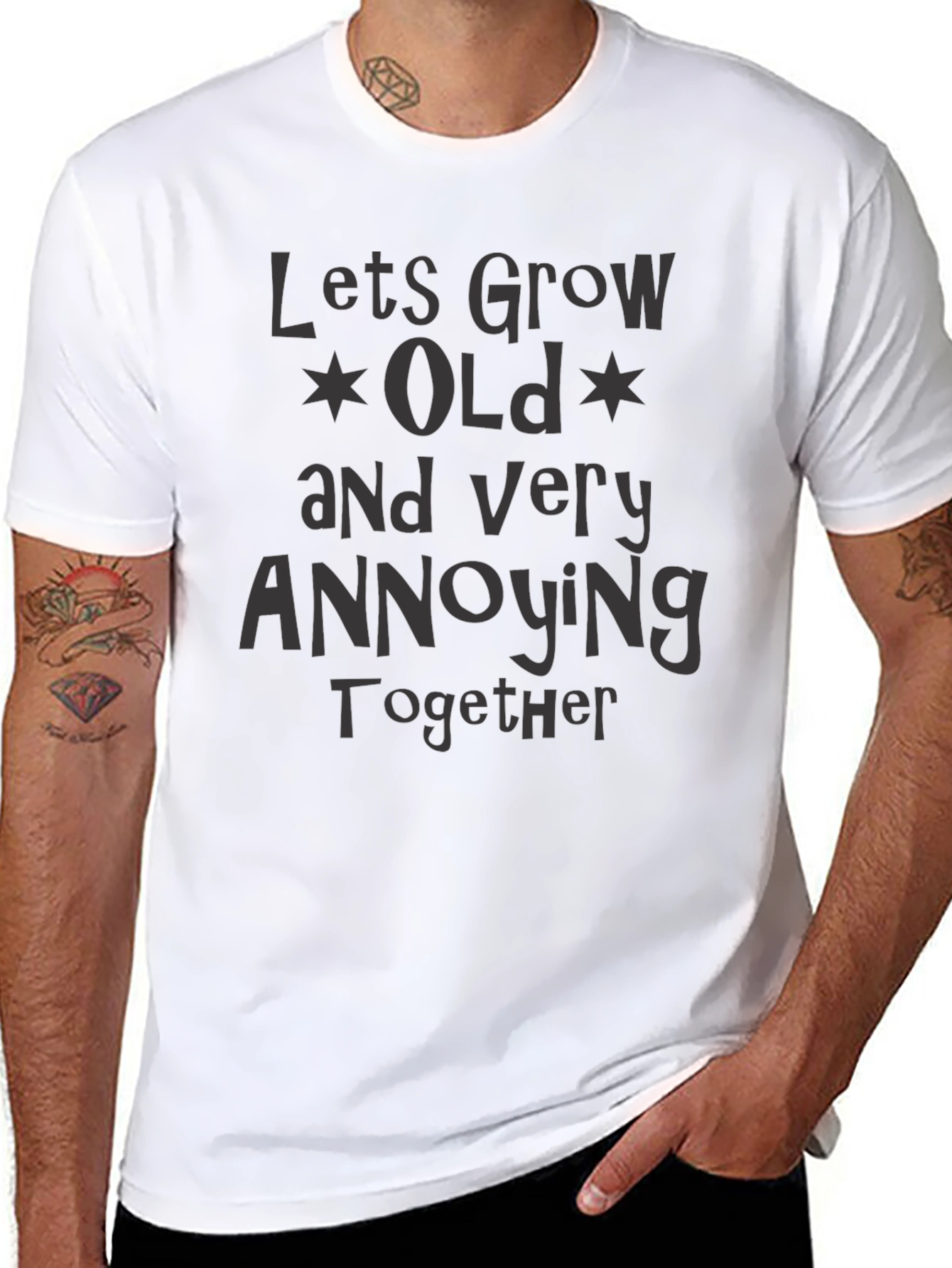 Funny Couples T-Shirt - Lets Grow Old