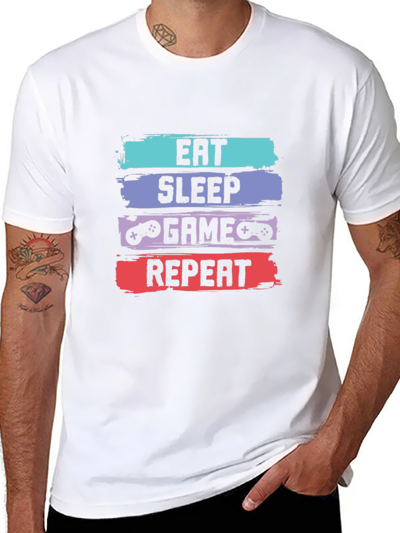 Eat Sleep Game Repeat T-Shirt - Gamer Tee