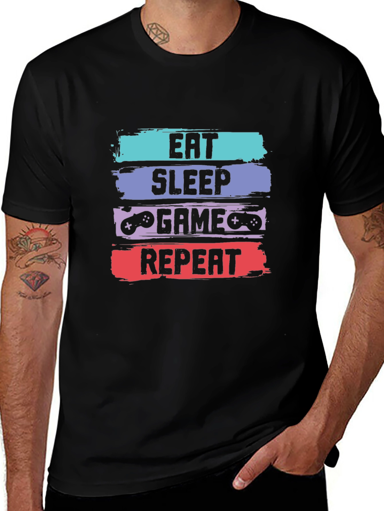 Eat Sleep Game Repeat T-Shirt - Gamer Tee