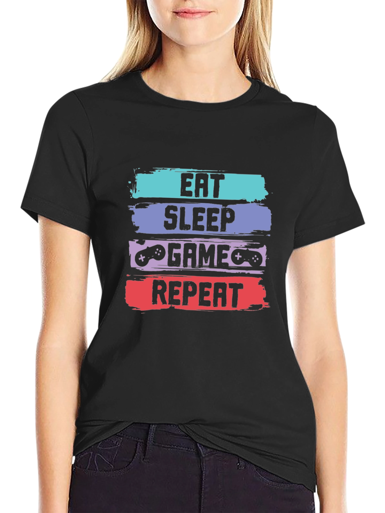 Eat Sleep Game Repeat T-Shirt - Gamer Tee