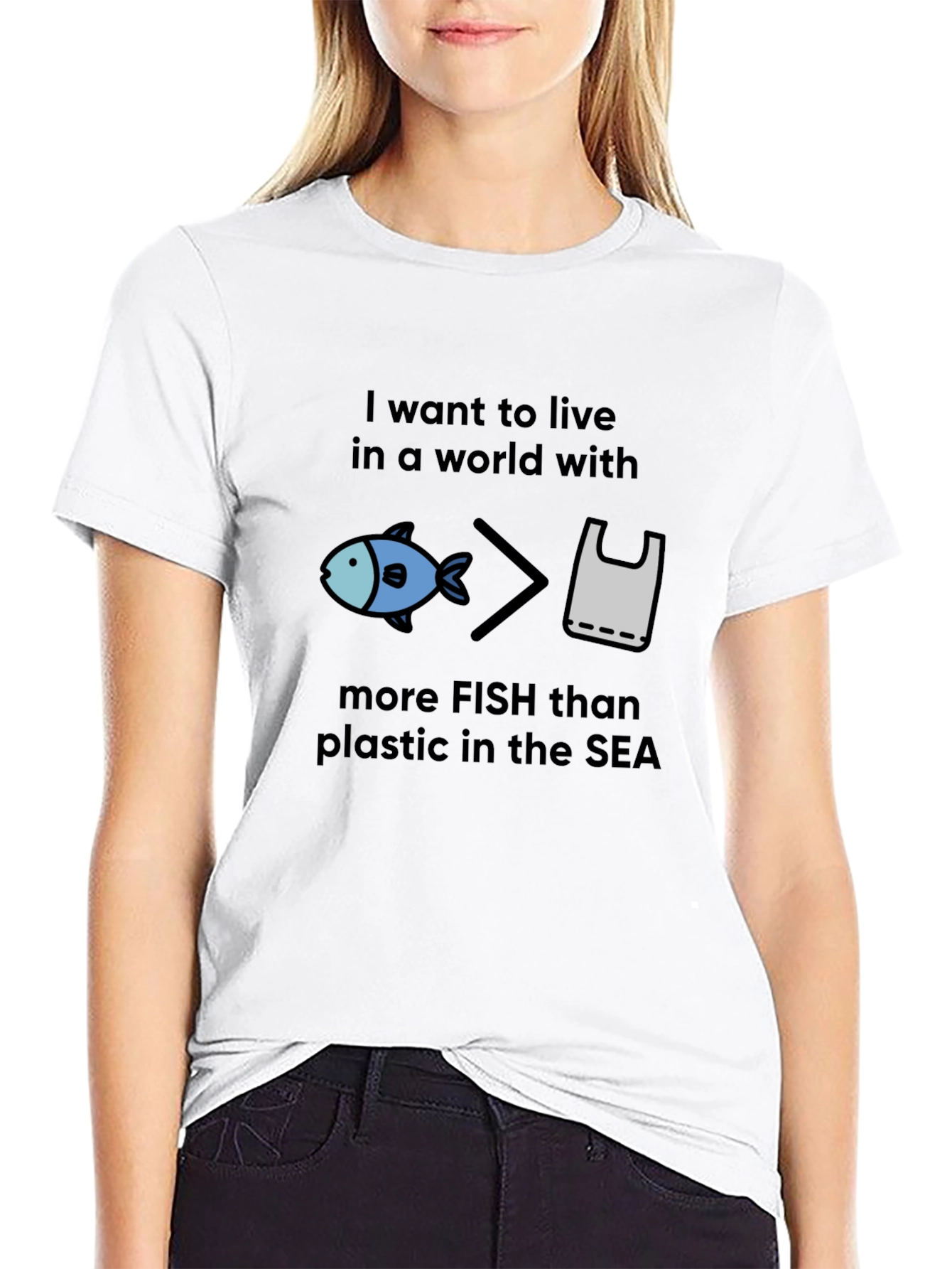 Eco-Friendly More Fish Than Plastic Graphic Tee
