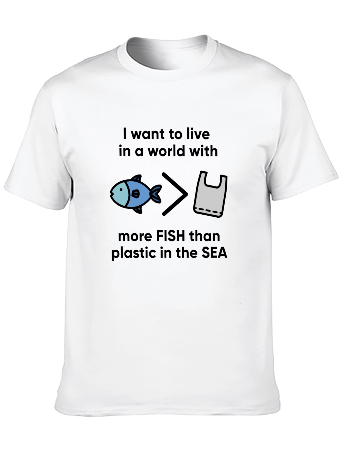 Eco-Friendly More Fish Than Plastic Graphic Tee
