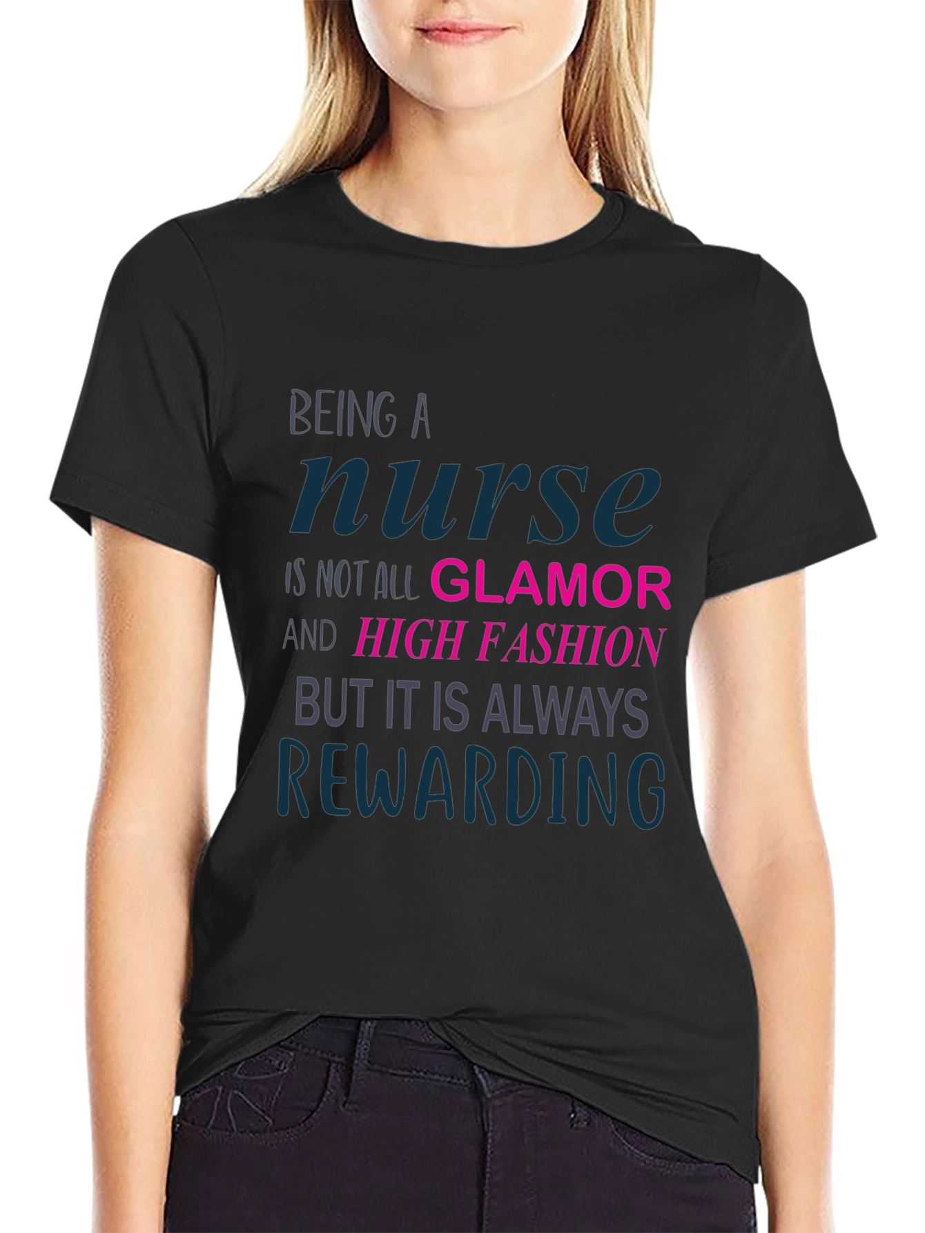 Nurse Rewarding T-Shirt - Black Graphic Tee