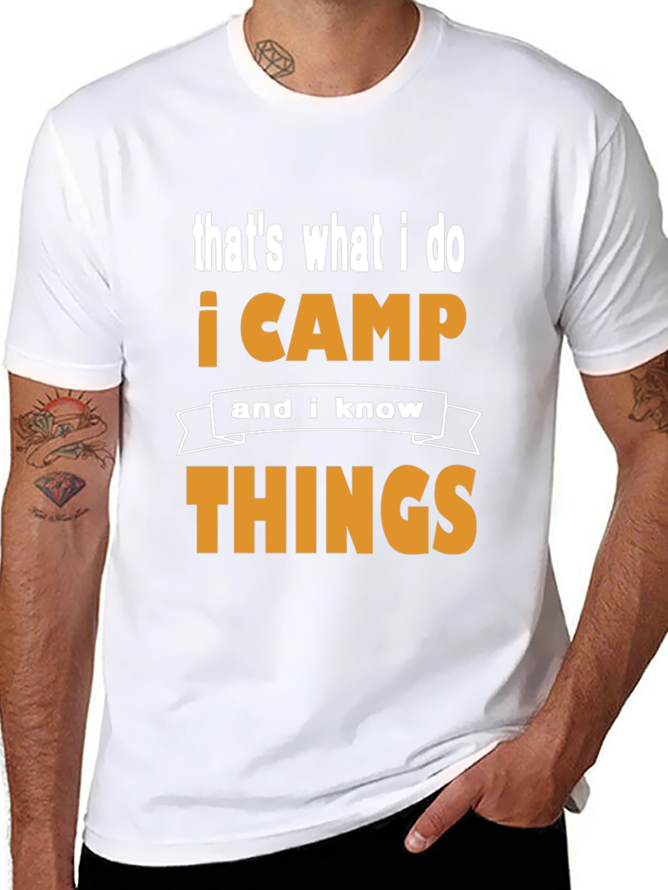 I Camp and I Know Things Black T-Shirt