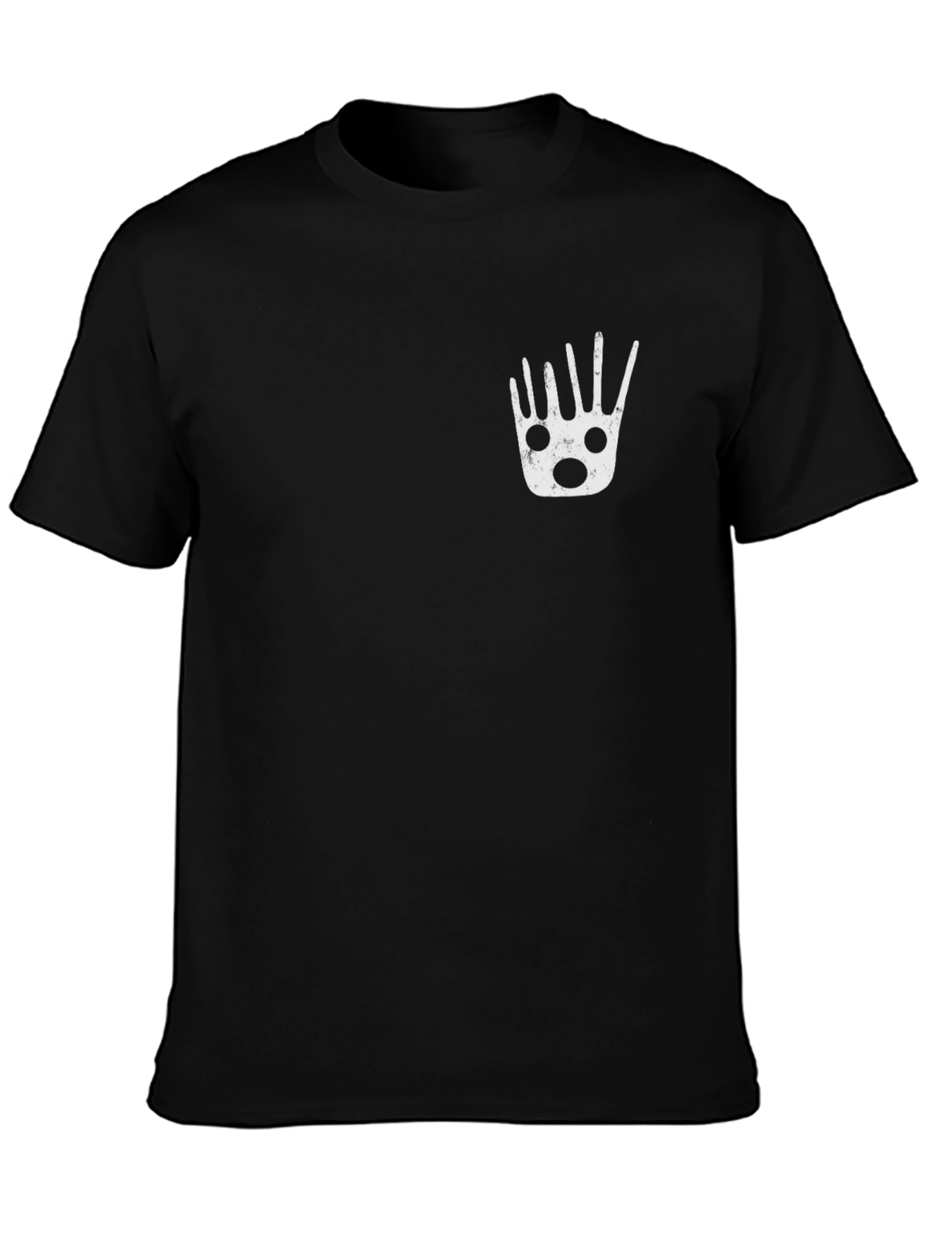 Mens Black Graphic Tee - Funky Hand Print