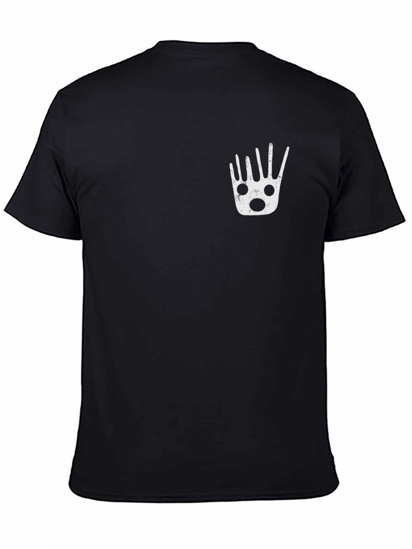 Mens Black Graphic Tee - Funky Hand Print