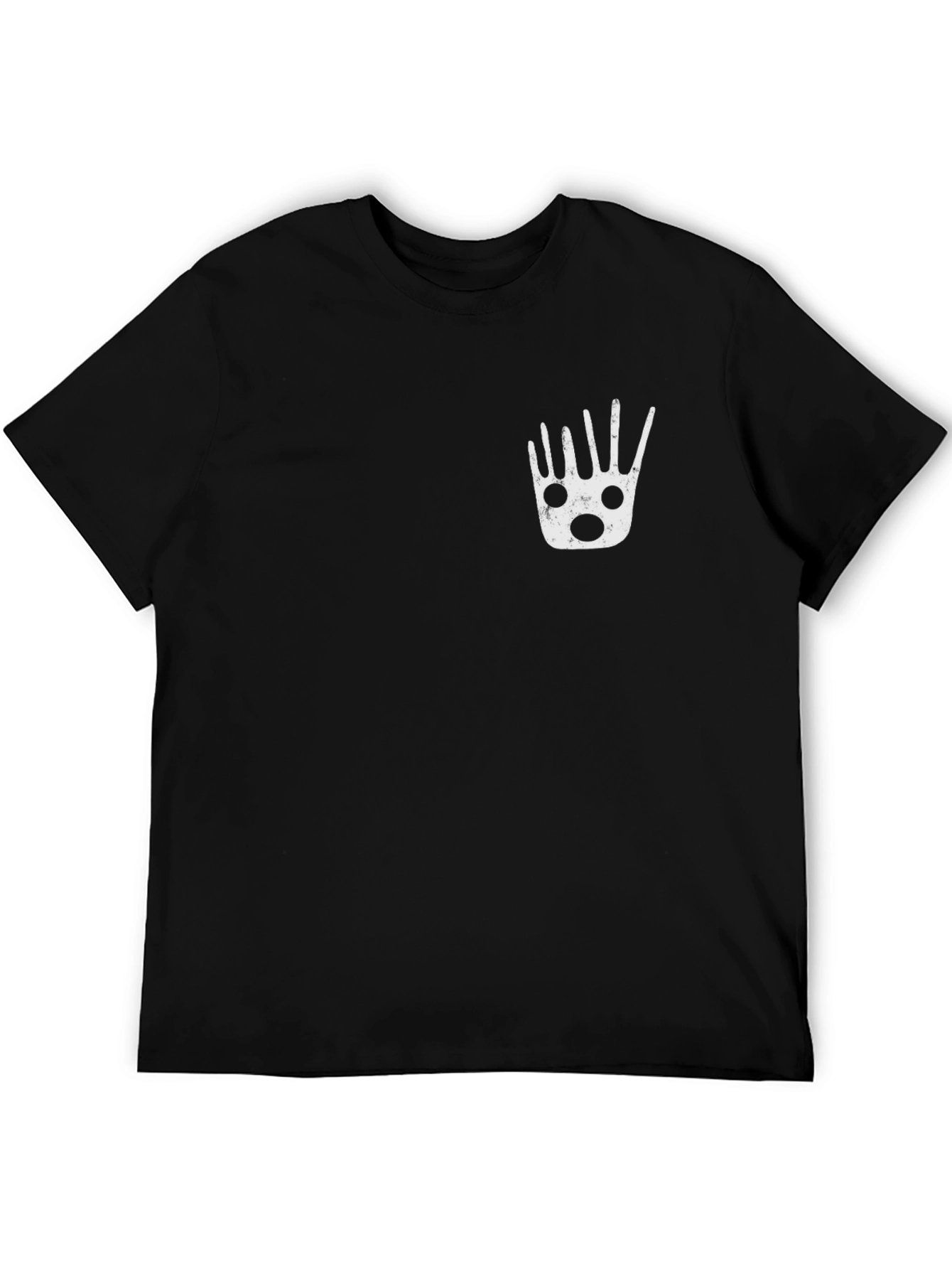 Mens Black Graphic Tee - Funky Hand Print