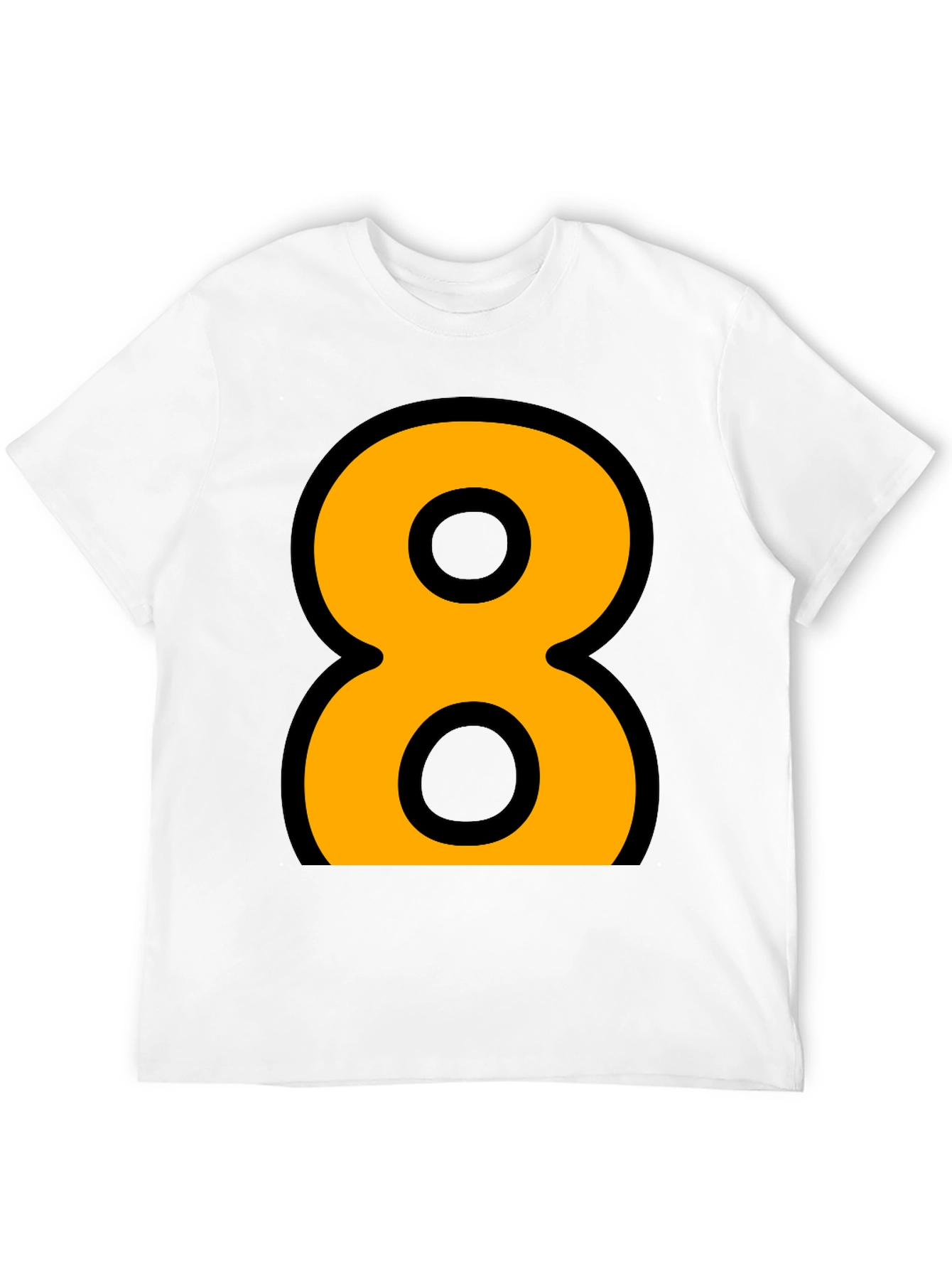 Bold Number 8 Graphic Tee - Black Cotton Blend