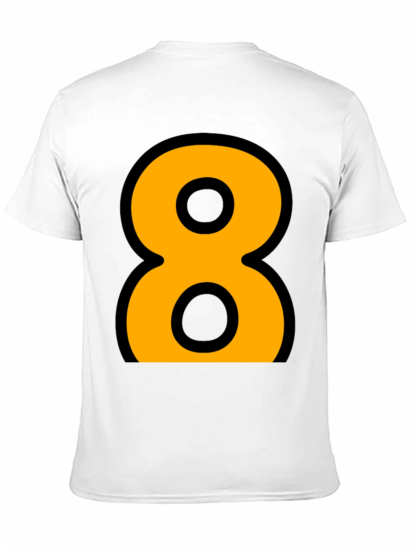 Bold Number 8 Graphic Tee - Black Cotton Blend
