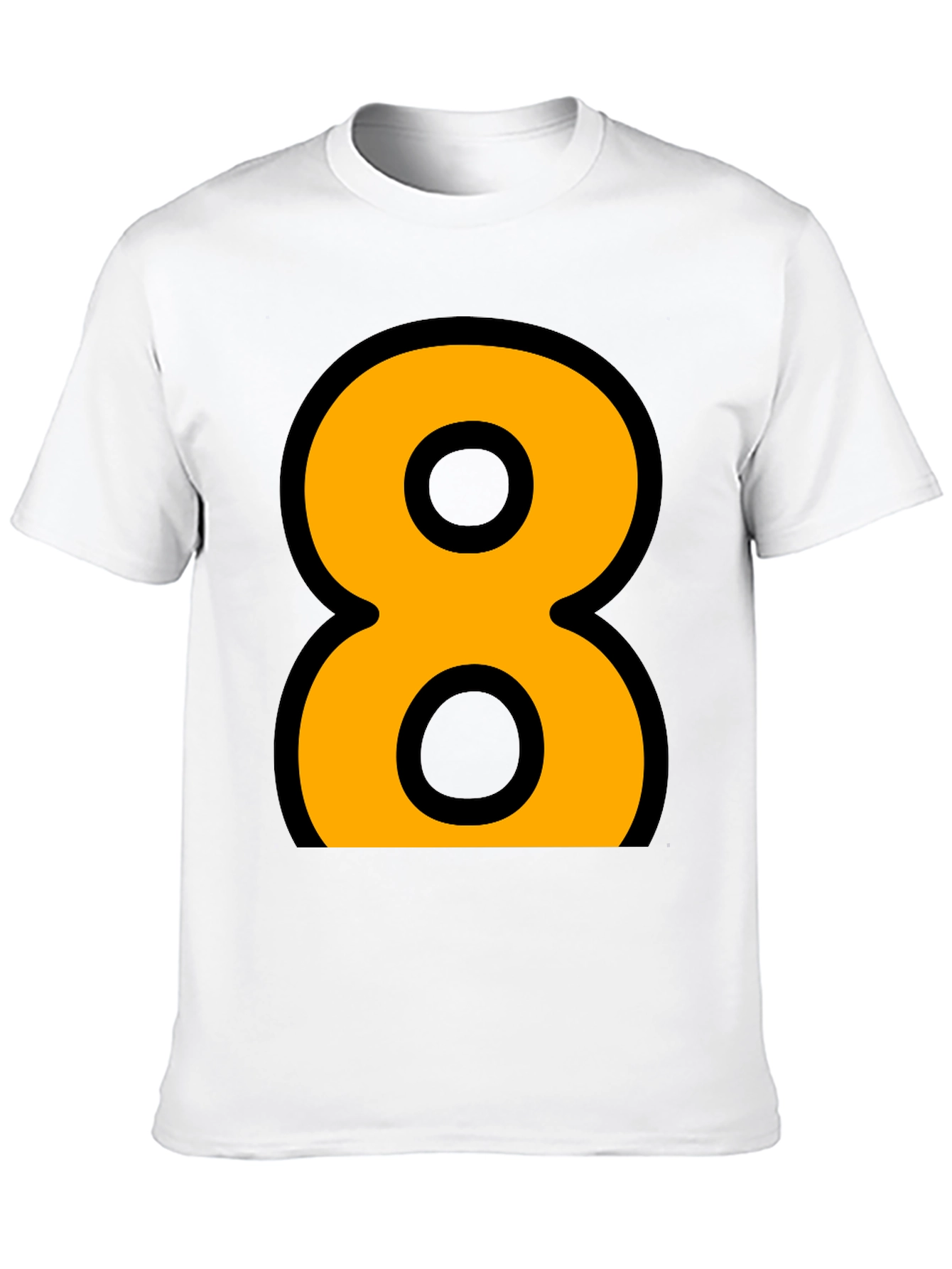 Bold Number 8 Graphic Tee - Black Cotton Blend
