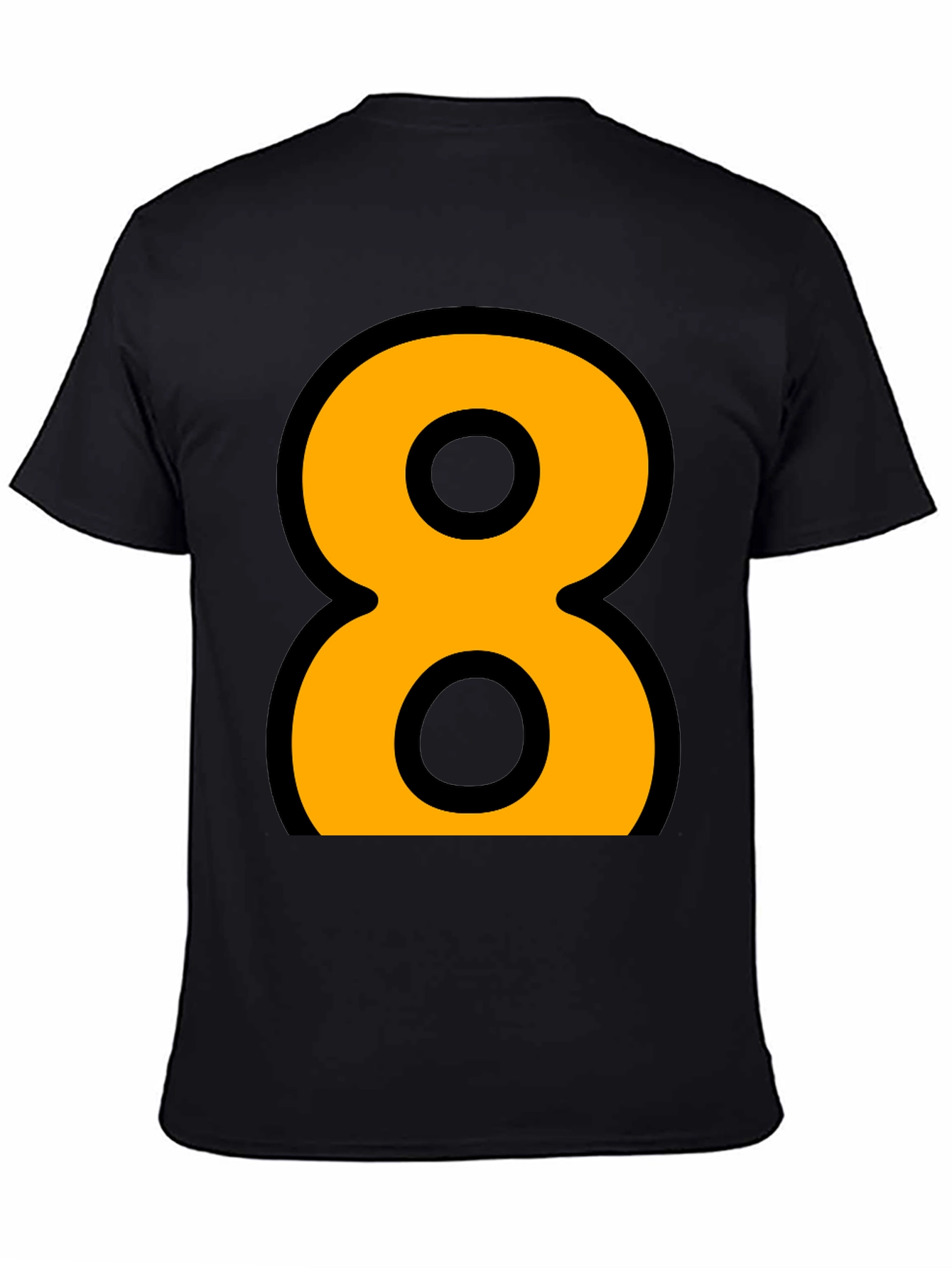 Bold Number 8 Graphic Tee - Black Cotton Blend
