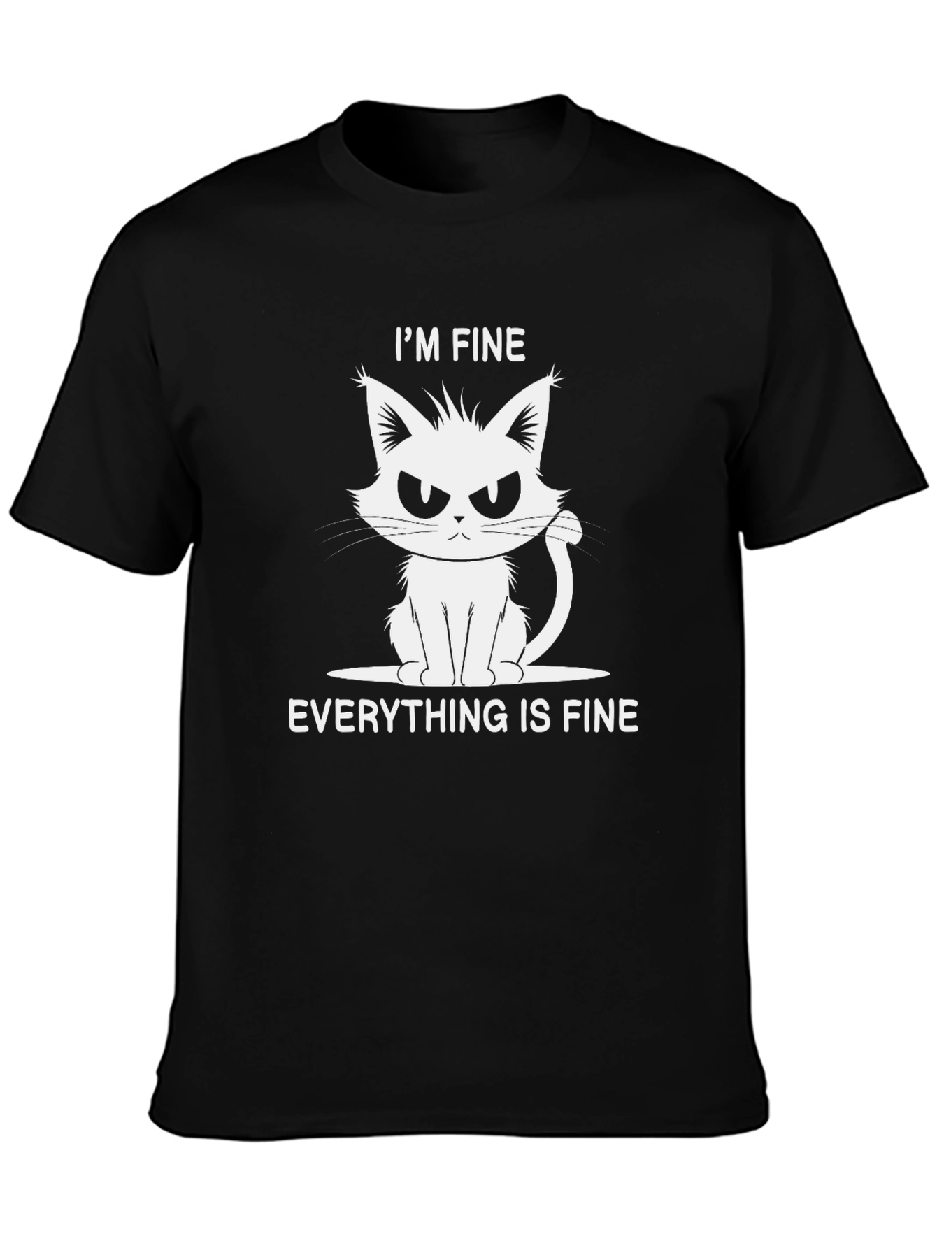 Im Fine Cat Graphic Black T-Shirt