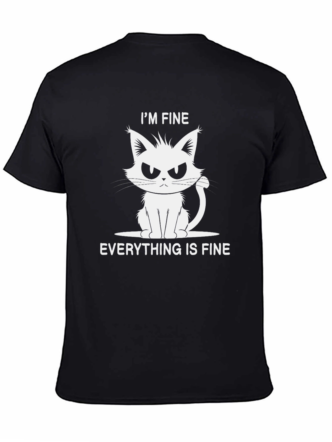 Im Fine Cat Graphic Black T-Shirt