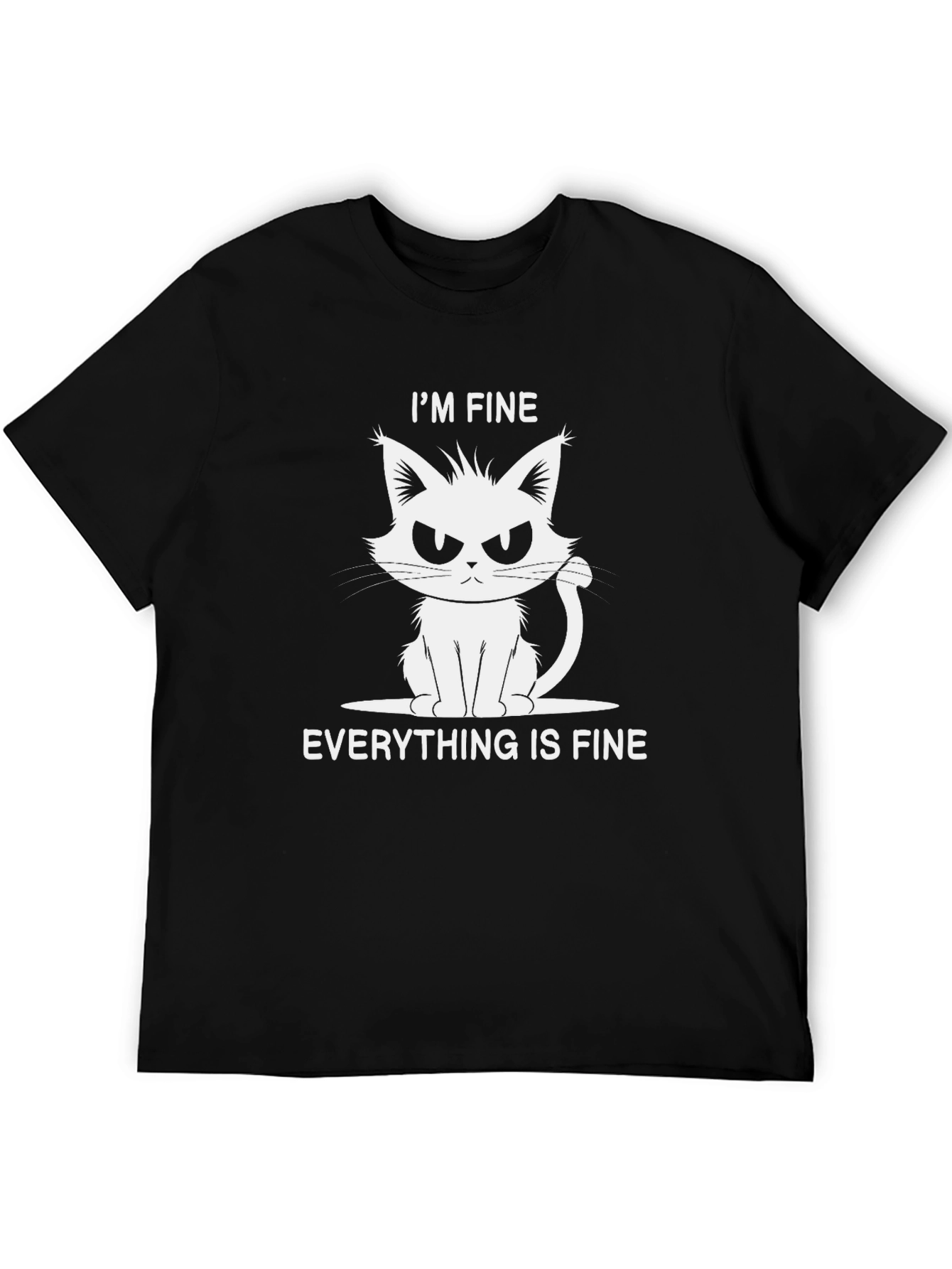 Im Fine Cat Graphic Black T-Shirt
