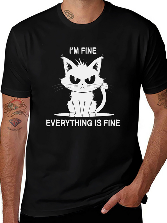 Im Fine Cat Graphic Black T-Shirt