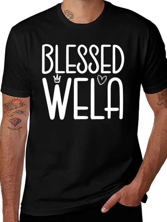 Blessed Wela Graphic Tee - Black Cotton Blend