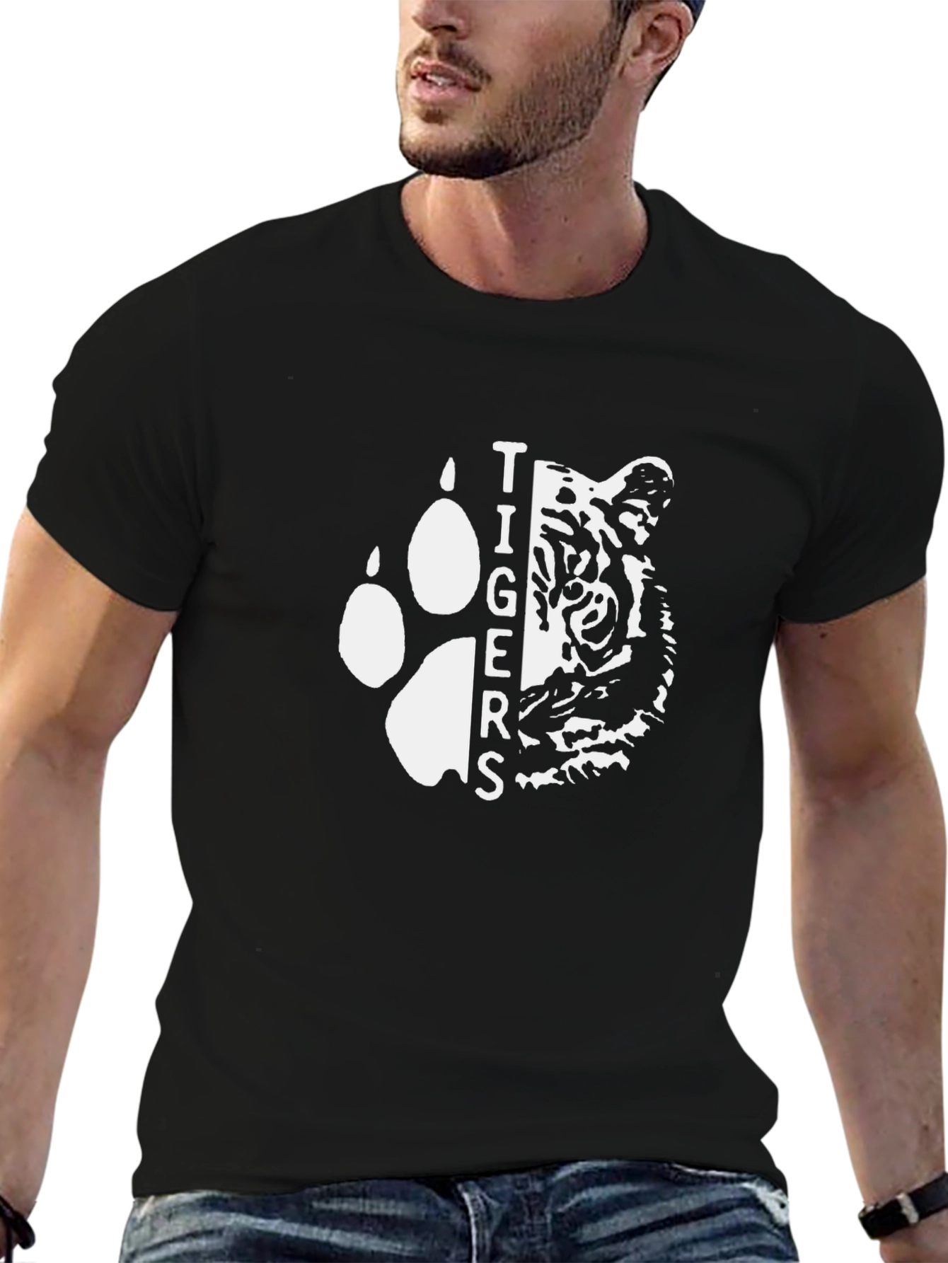 Tigers Graphic T-Shirt - Black Cotton Tee