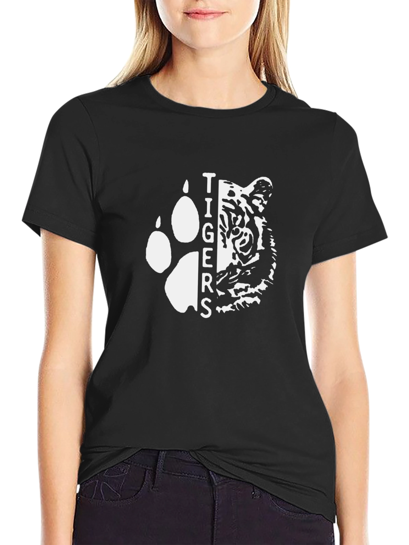 Tigers Graphic T-Shirt - Black Cotton Tee