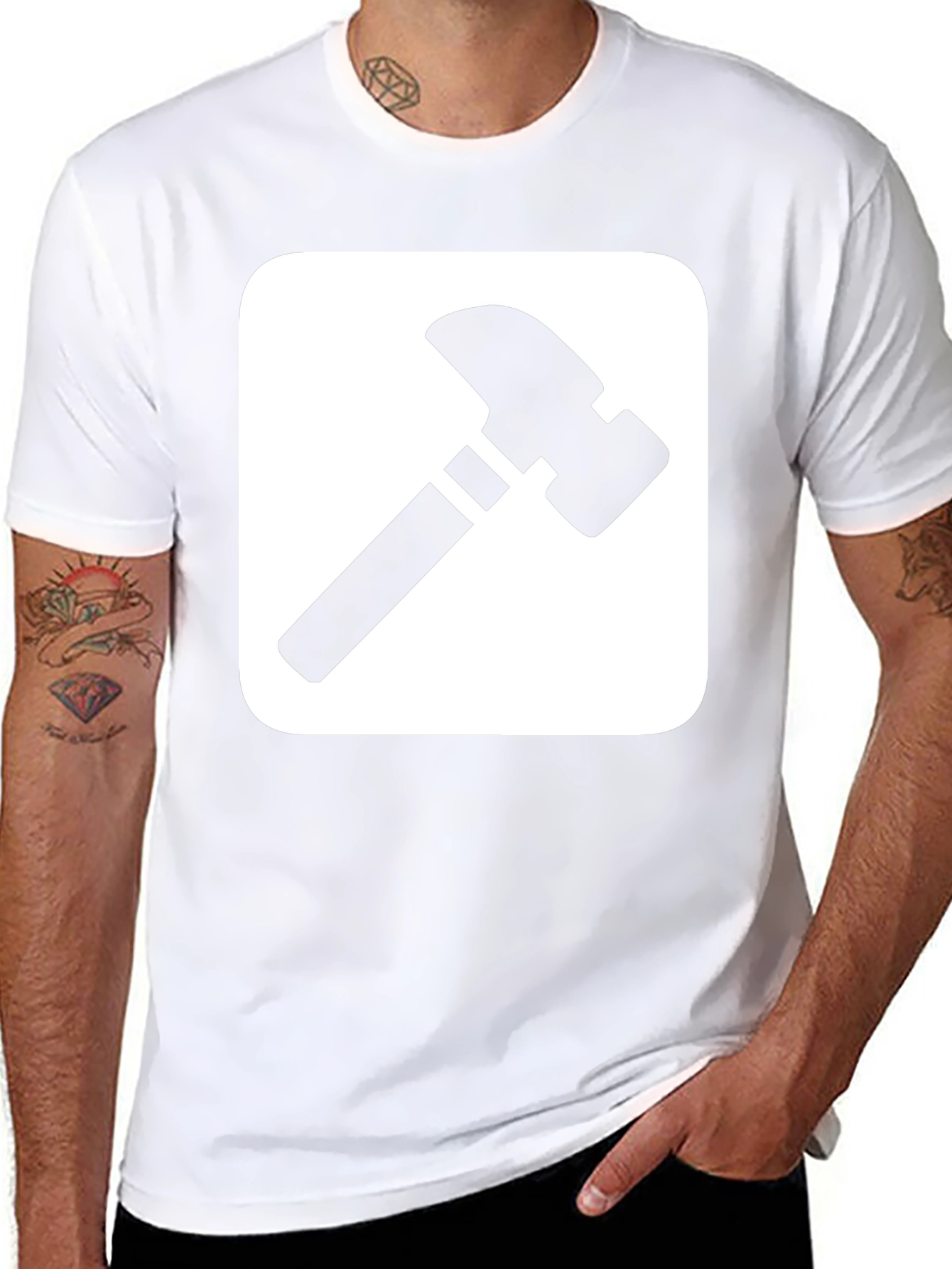 Hammer Graphic Tee - Black Cotton T-Shirt