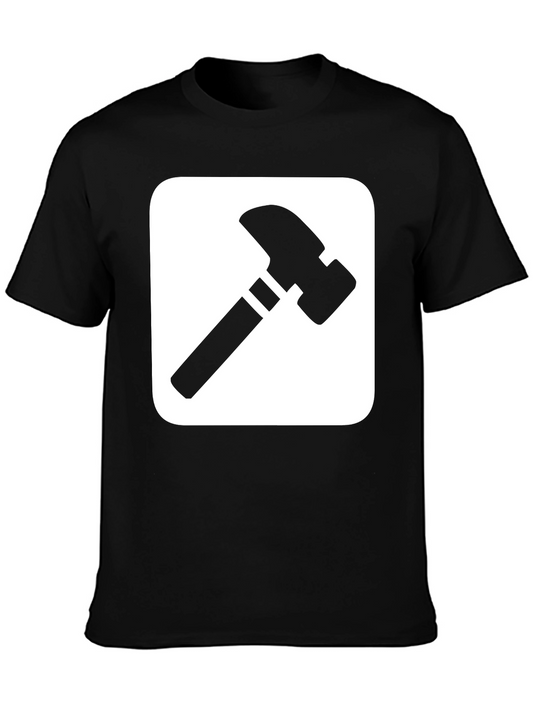 Hammer Graphic Tee - Black Cotton T-Shirt