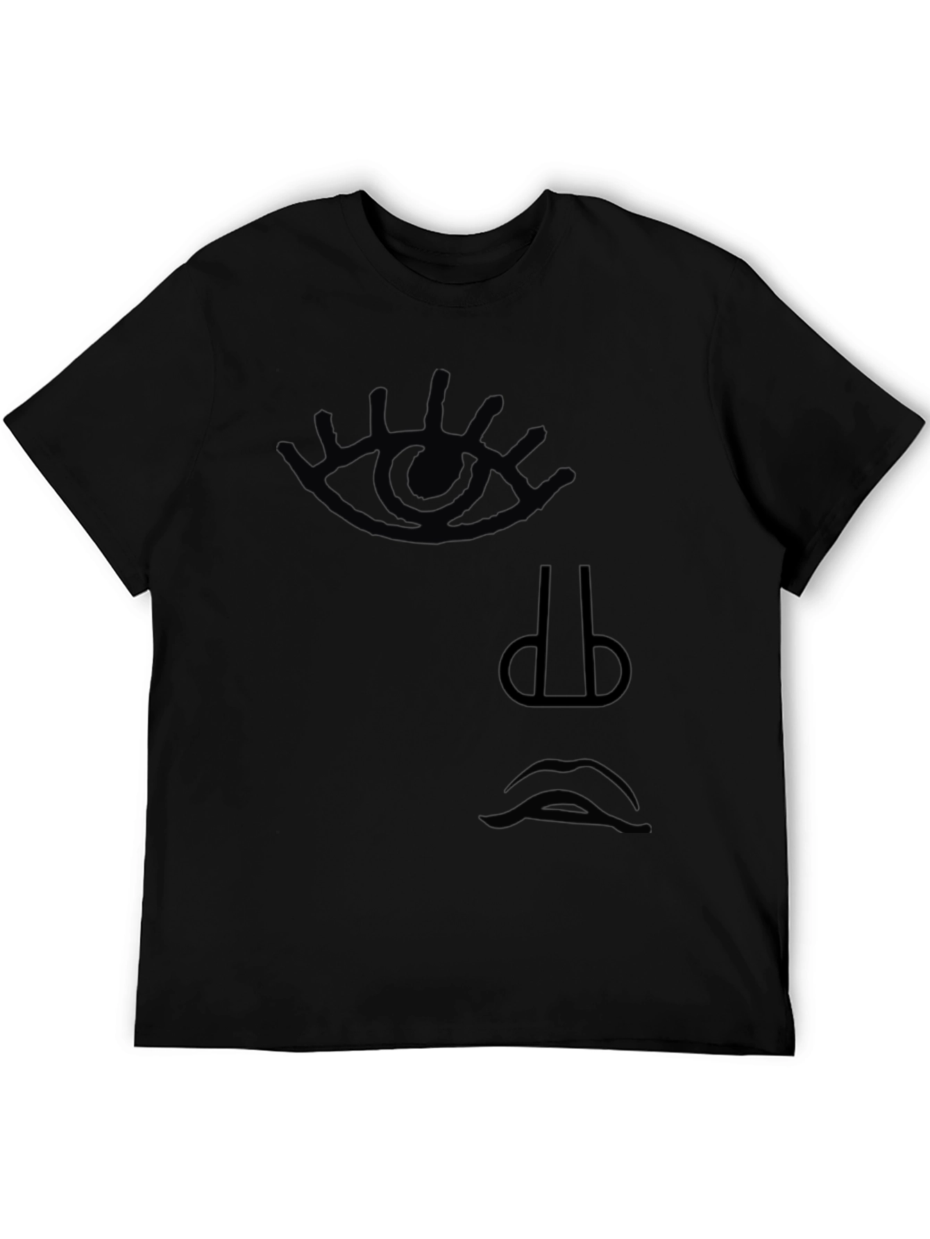 Abstract Face Graphic T-Shirt - Minimalist Design