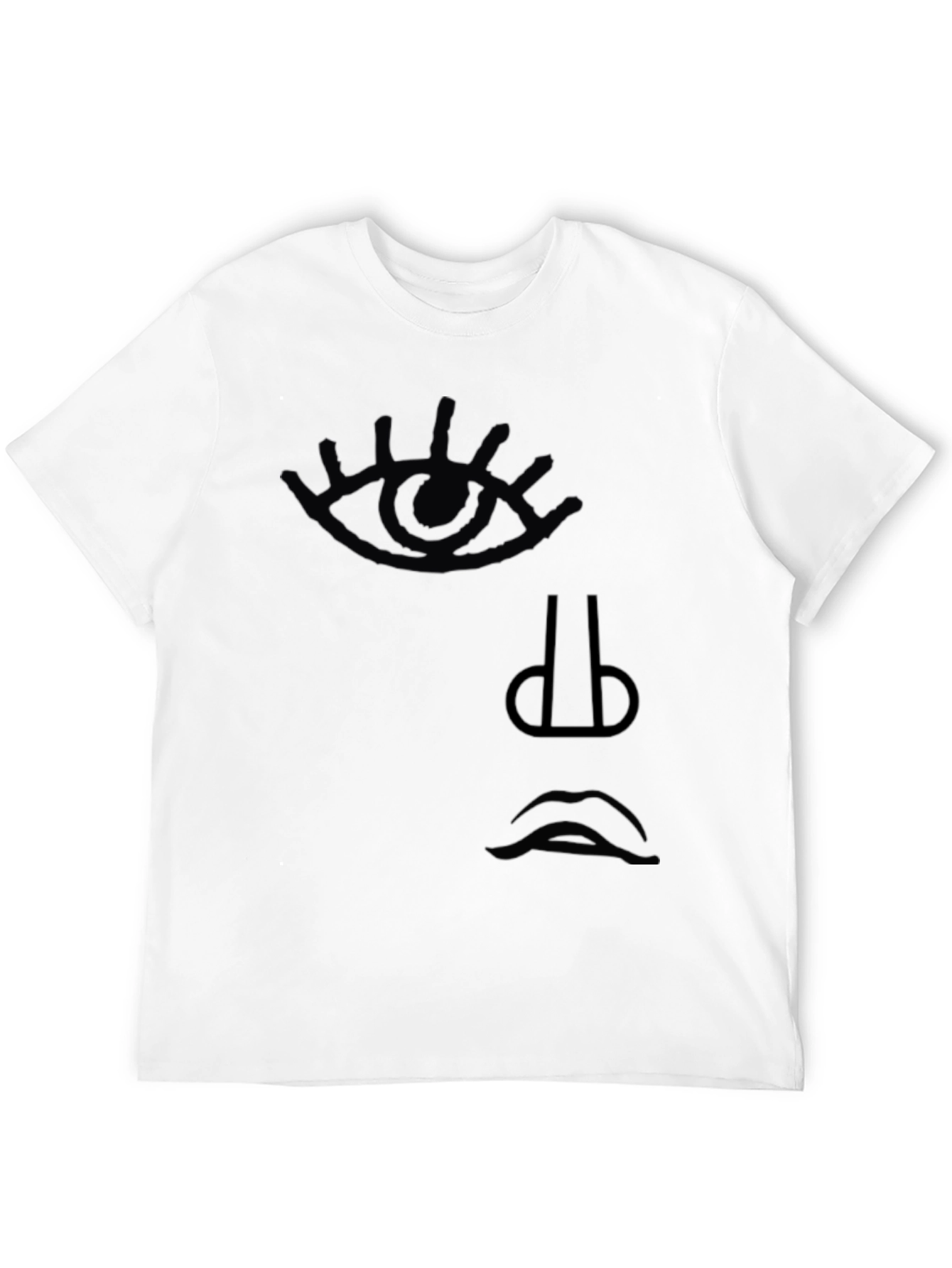 Abstract Face Graphic T-Shirt - Minimalist Design