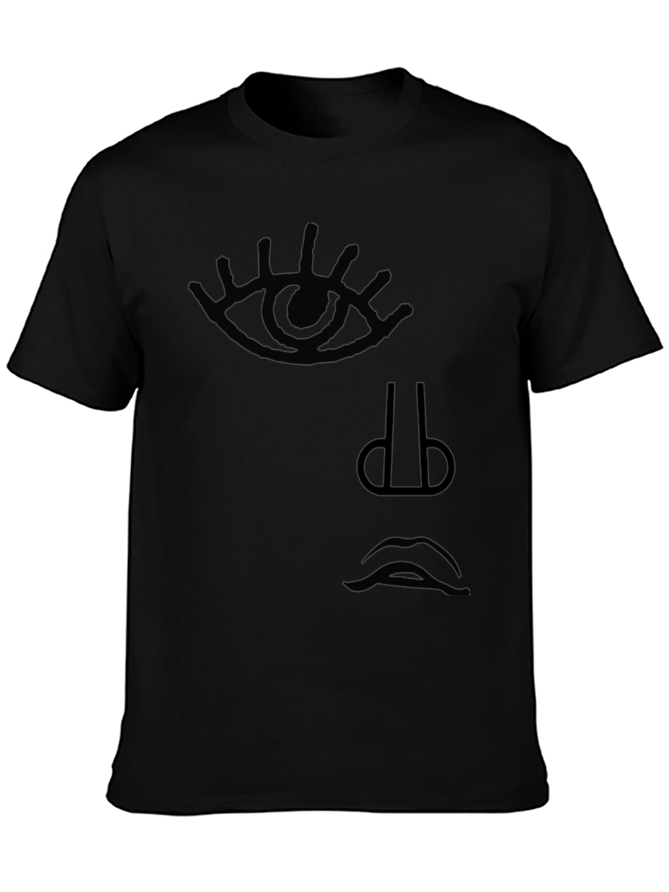 Abstract Face Graphic T-Shirt - Minimalist Design