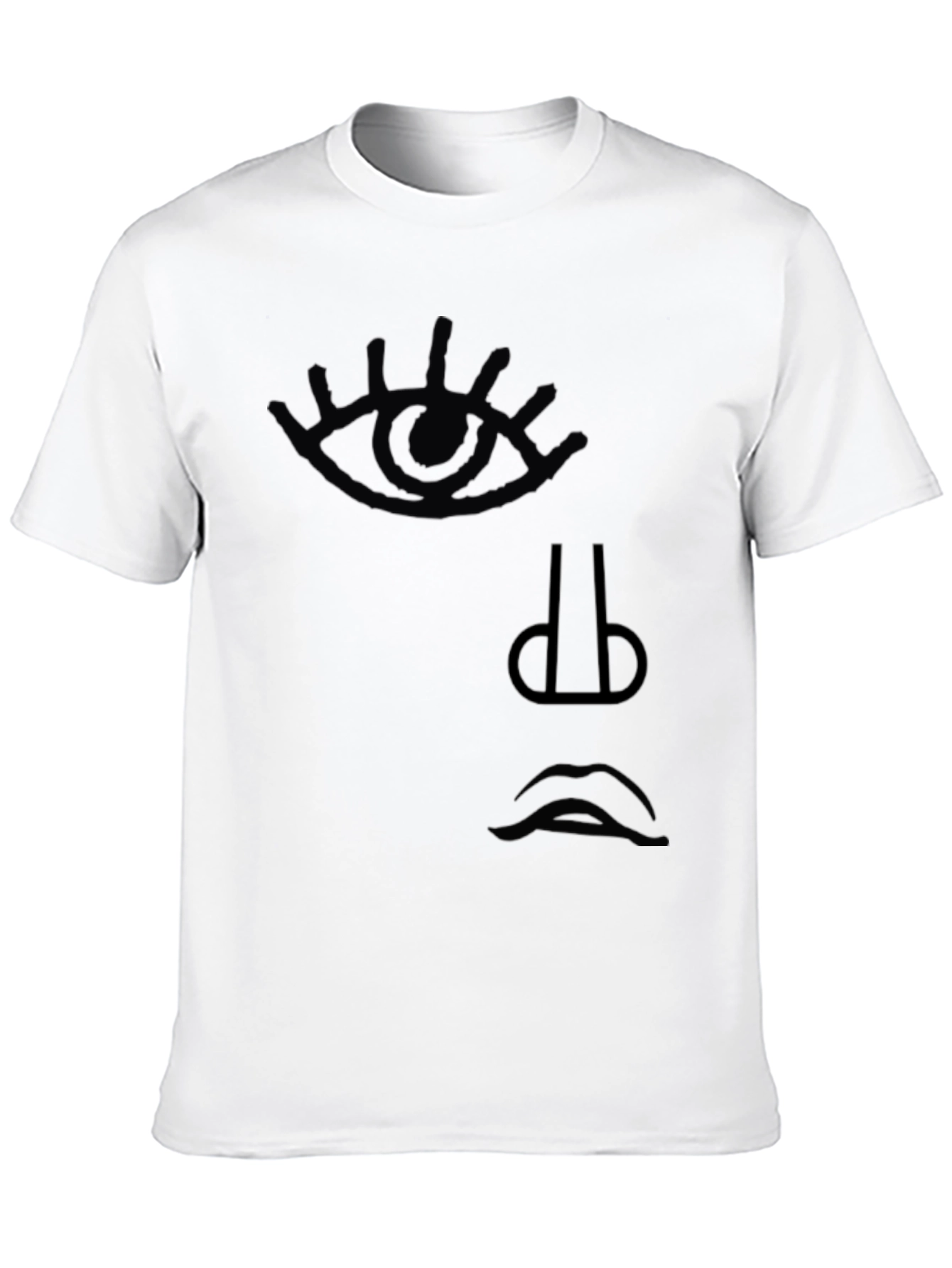 Abstract Face Graphic T-Shirt - Minimalist Design