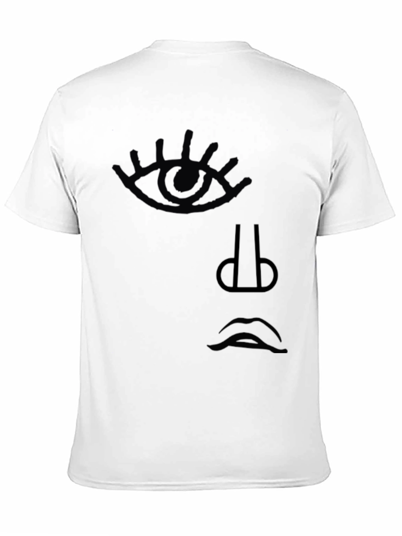Abstract Face Graphic T-Shirt - Minimalist Design