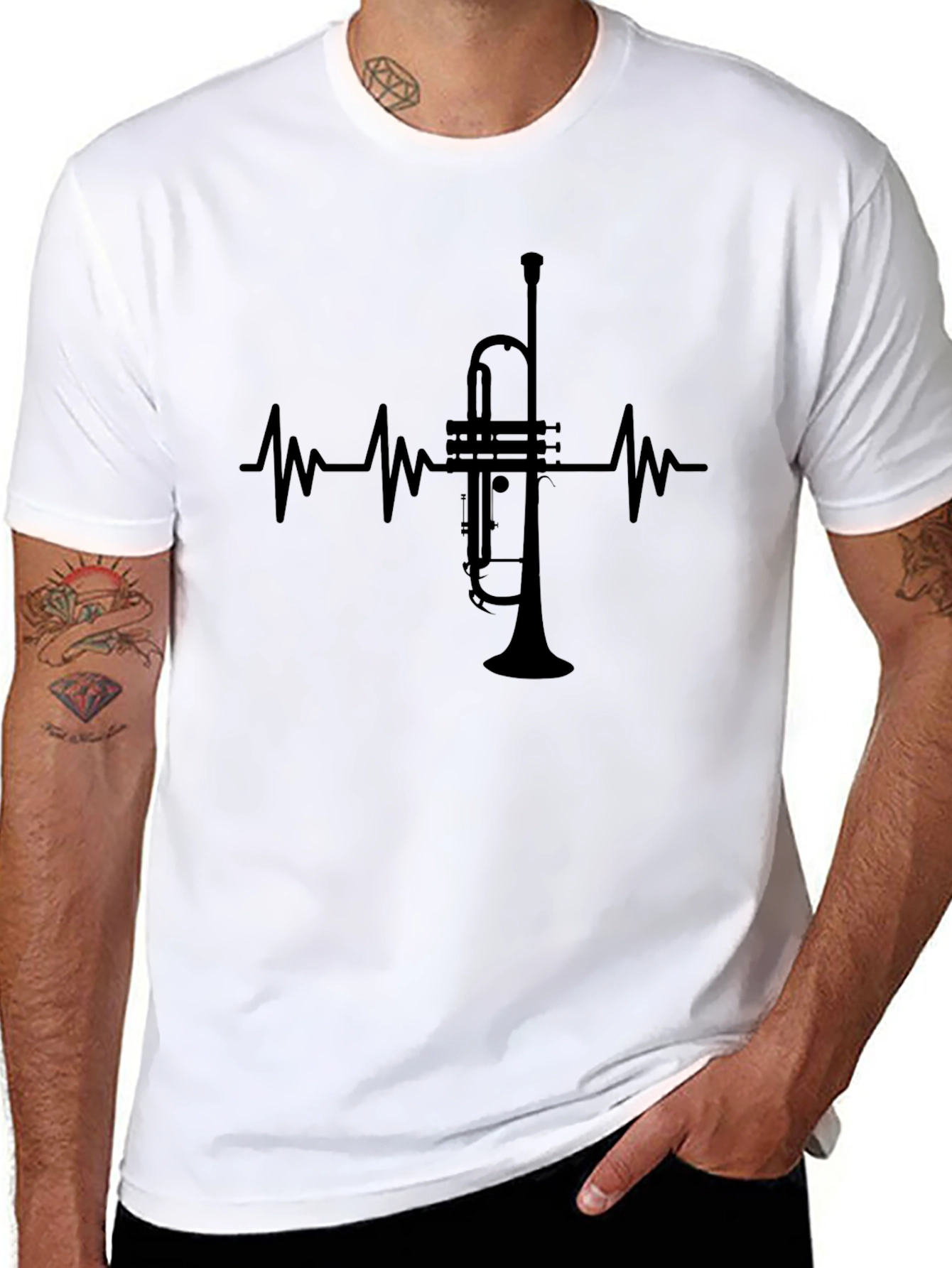 Trumpet Heartbeat T-Shirt - Musician Tee
