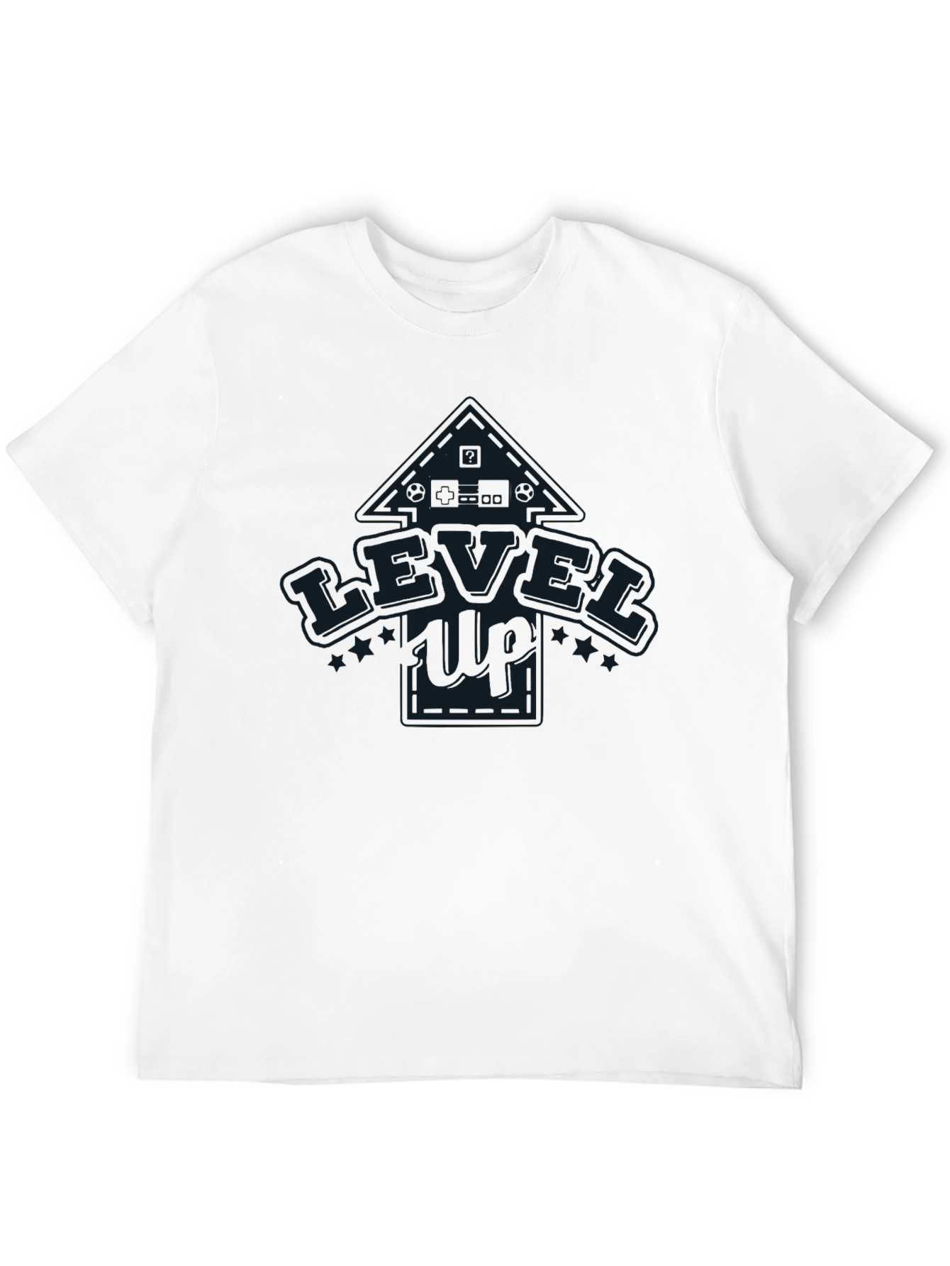 Level Up Black Graphic Tee Shirt for Men