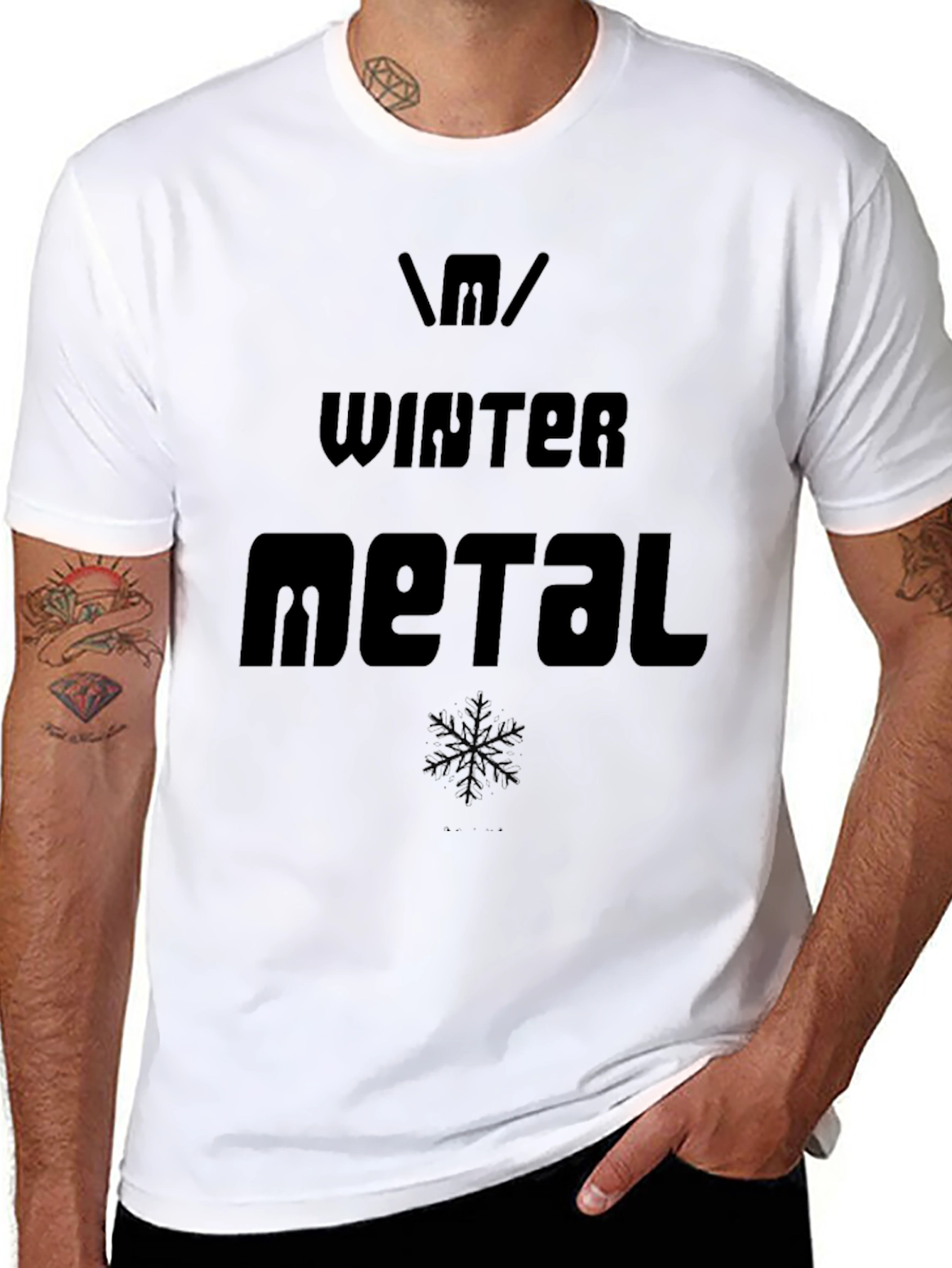 Winter Metal Graphic Tee - Black