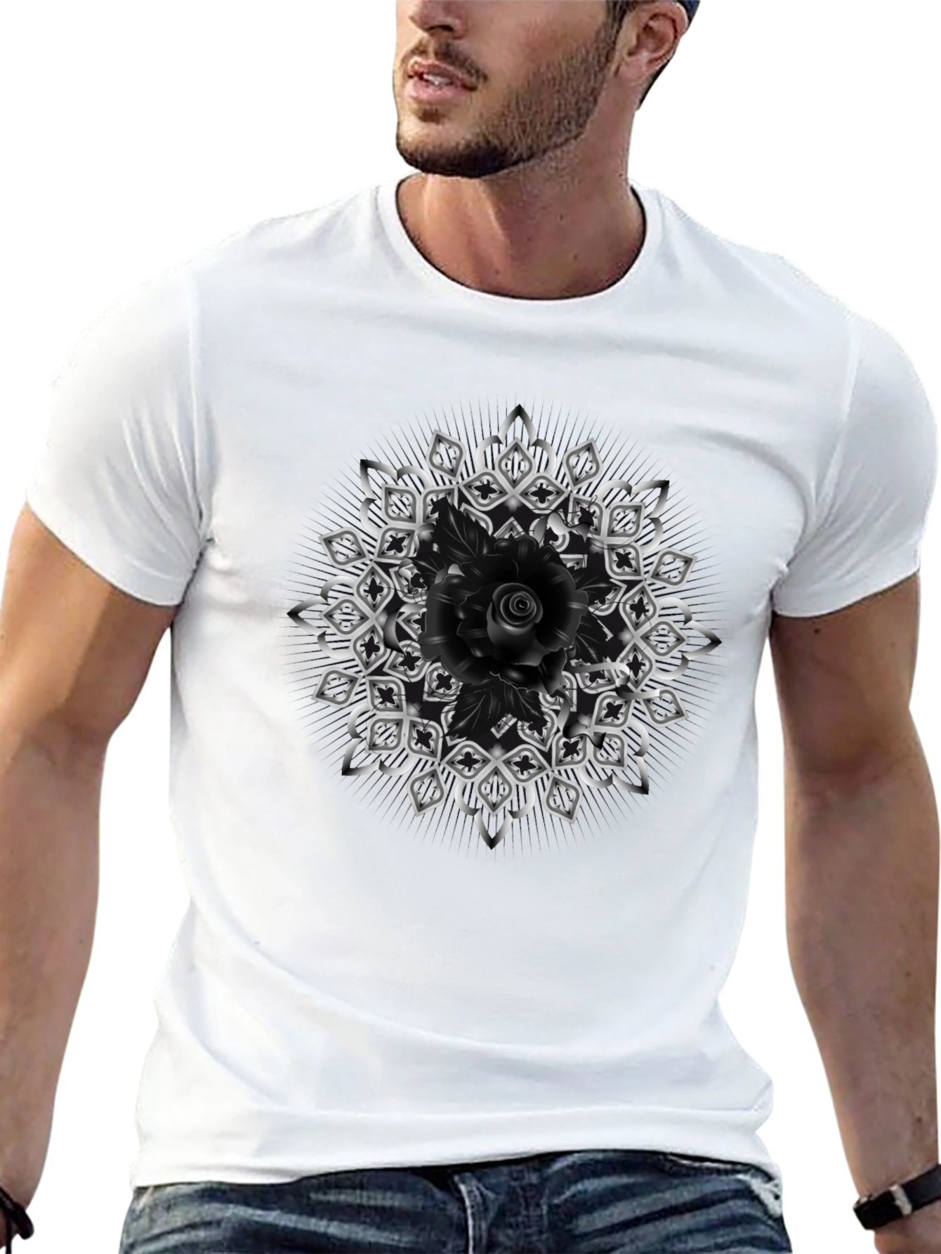 Gothic Rose Mandala T-Shirt
