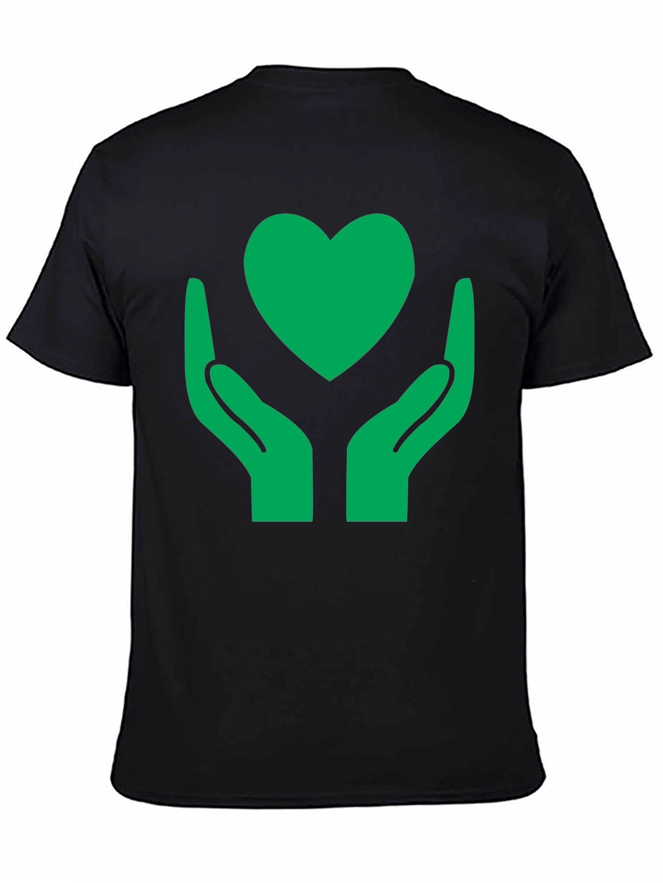 Hands Holding Heart Graphic Tee - Black
