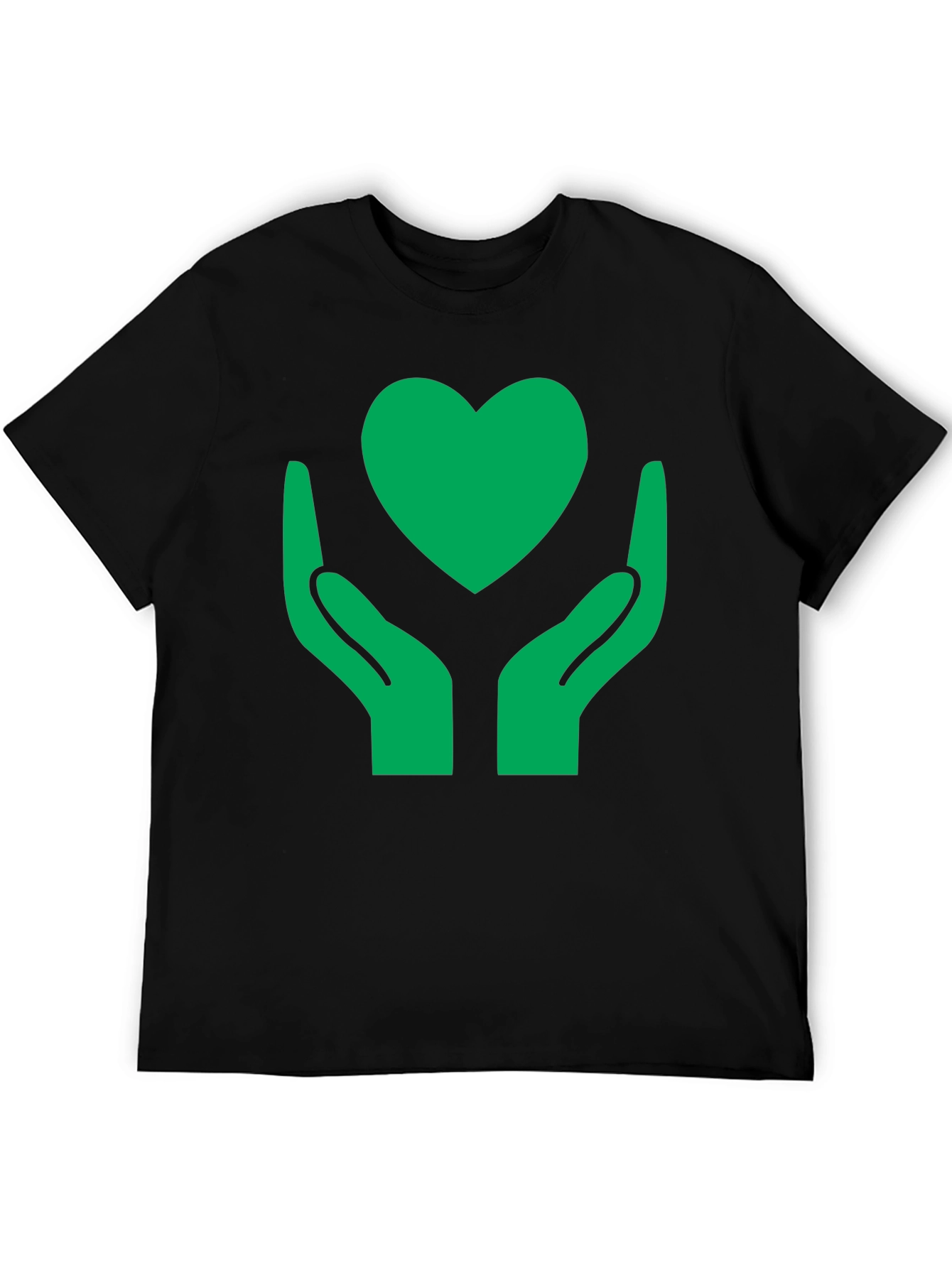 Hands Holding Heart Graphic Tee - Black