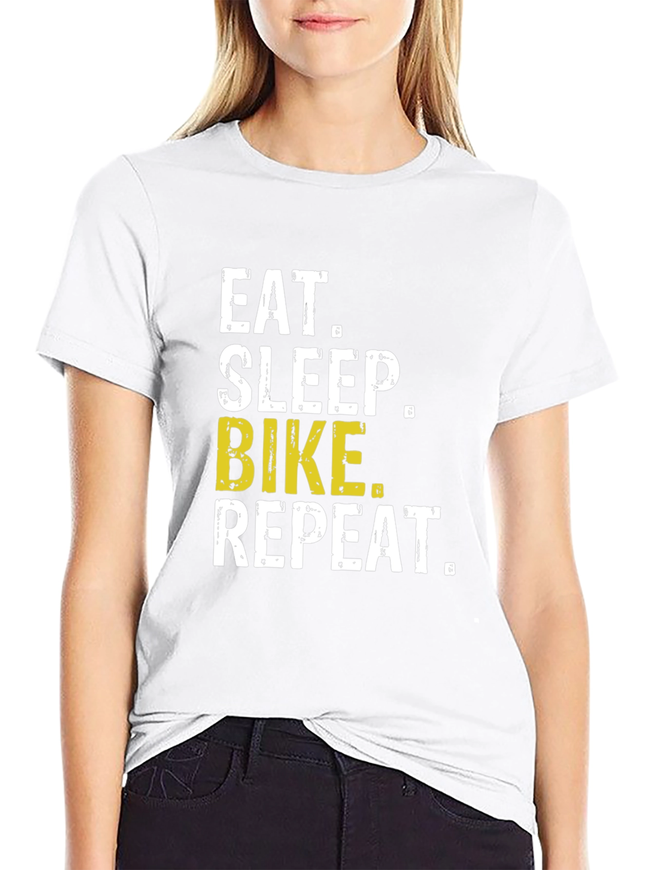 Eat Sleep Bike Repeat T-Shirt - Black Casual Tee